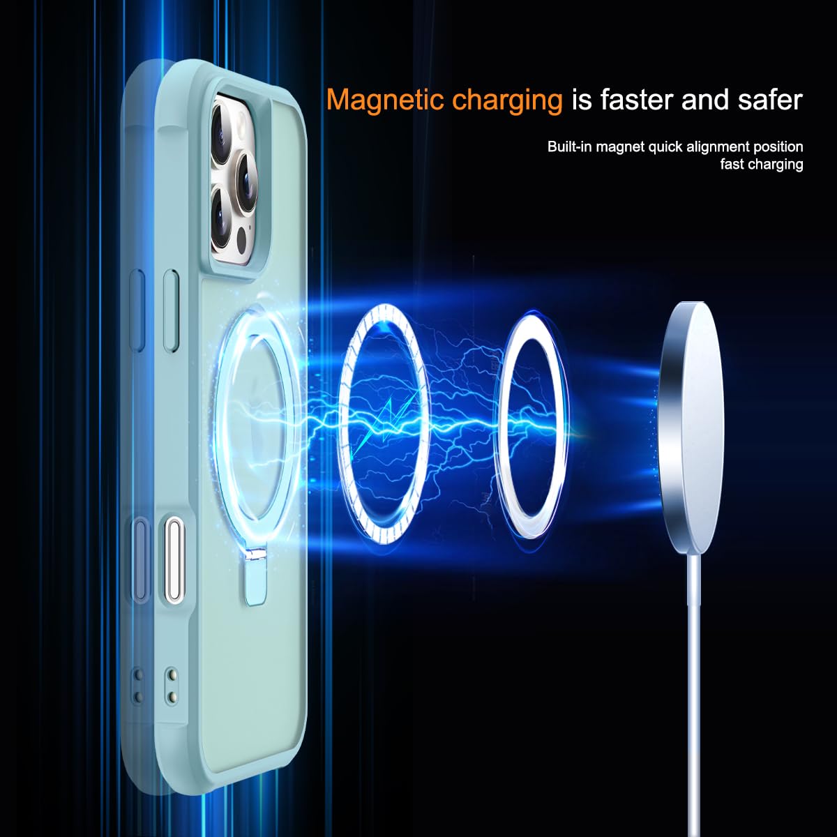 Foto 4 pulgar | Funda De Teléfono Sky-lmw Compatible Con Iphone 16 Pro Max Blue - Venta Internacional.
