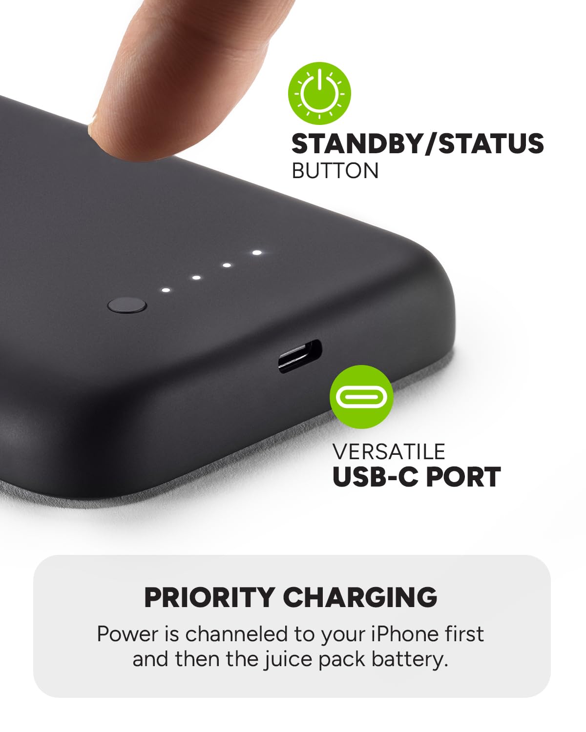 Foto 6 pulgar | Funda De Batería Mophie Juice Pack Para Iphone 15 Pro Negra - Venta Internacional.