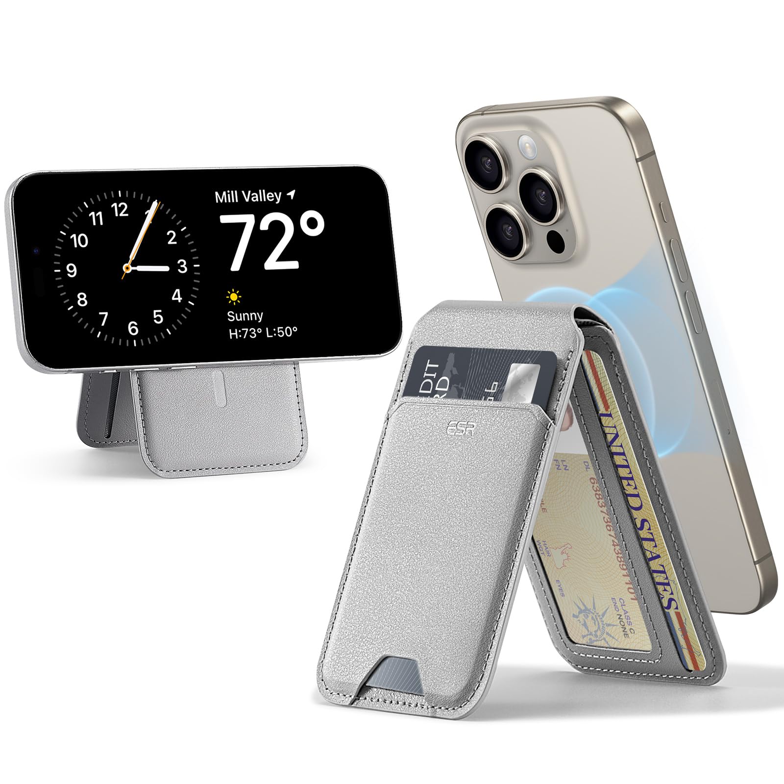 Foto 1 | Cartera Magnética Esr Halolock Para Iphone 16/15/14/13/12 Gris - Venta Internacional.