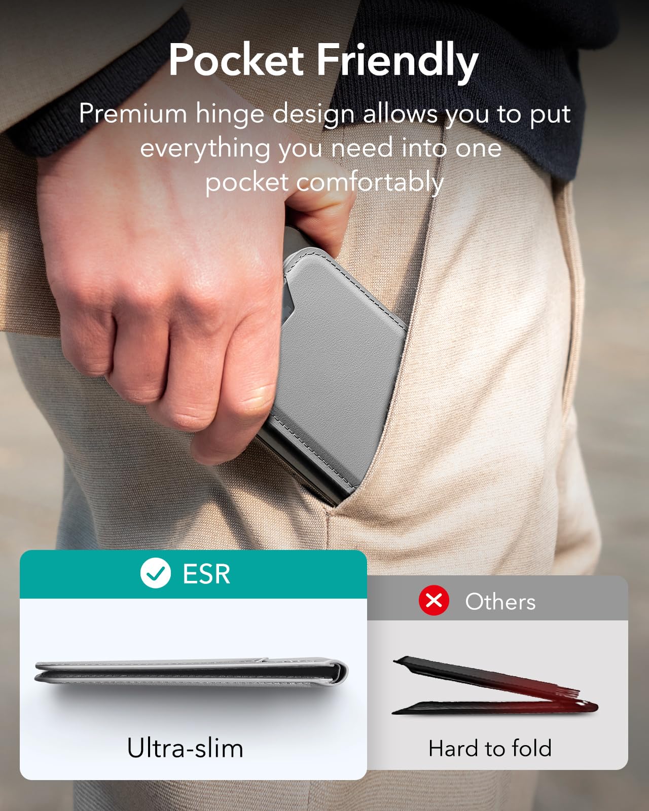 Foto 7 | Cartera Magnética Esr Halolock Para Iphone 16/15/14/13/12 Gris - Venta Internacional.