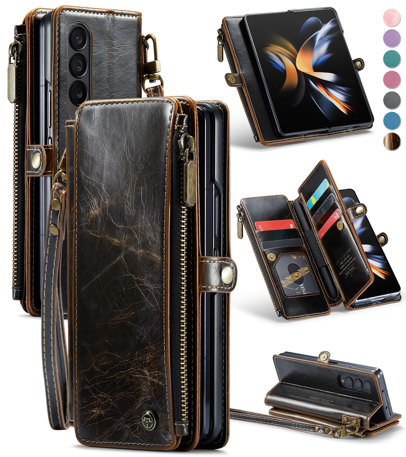 Foto 2 pulgar | Funda Tipo Cartera Defcase Para Samsung Galaxy Z Fold 4 Coffee - Venta Internacional.