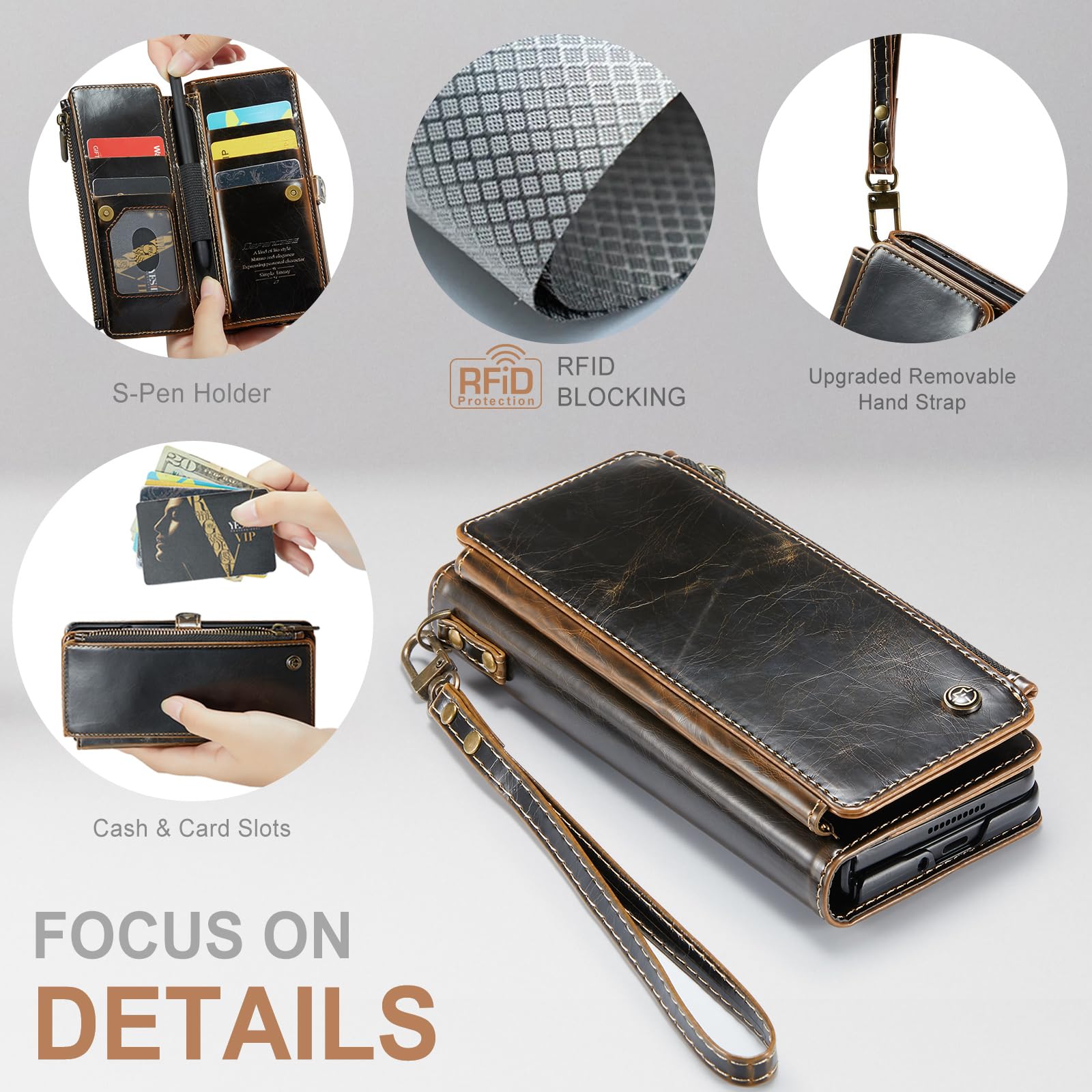 Foto 5 pulgar | Funda Tipo Cartera Defcase Para Samsung Galaxy Z Fold 4 Coffee - Venta Internacional.