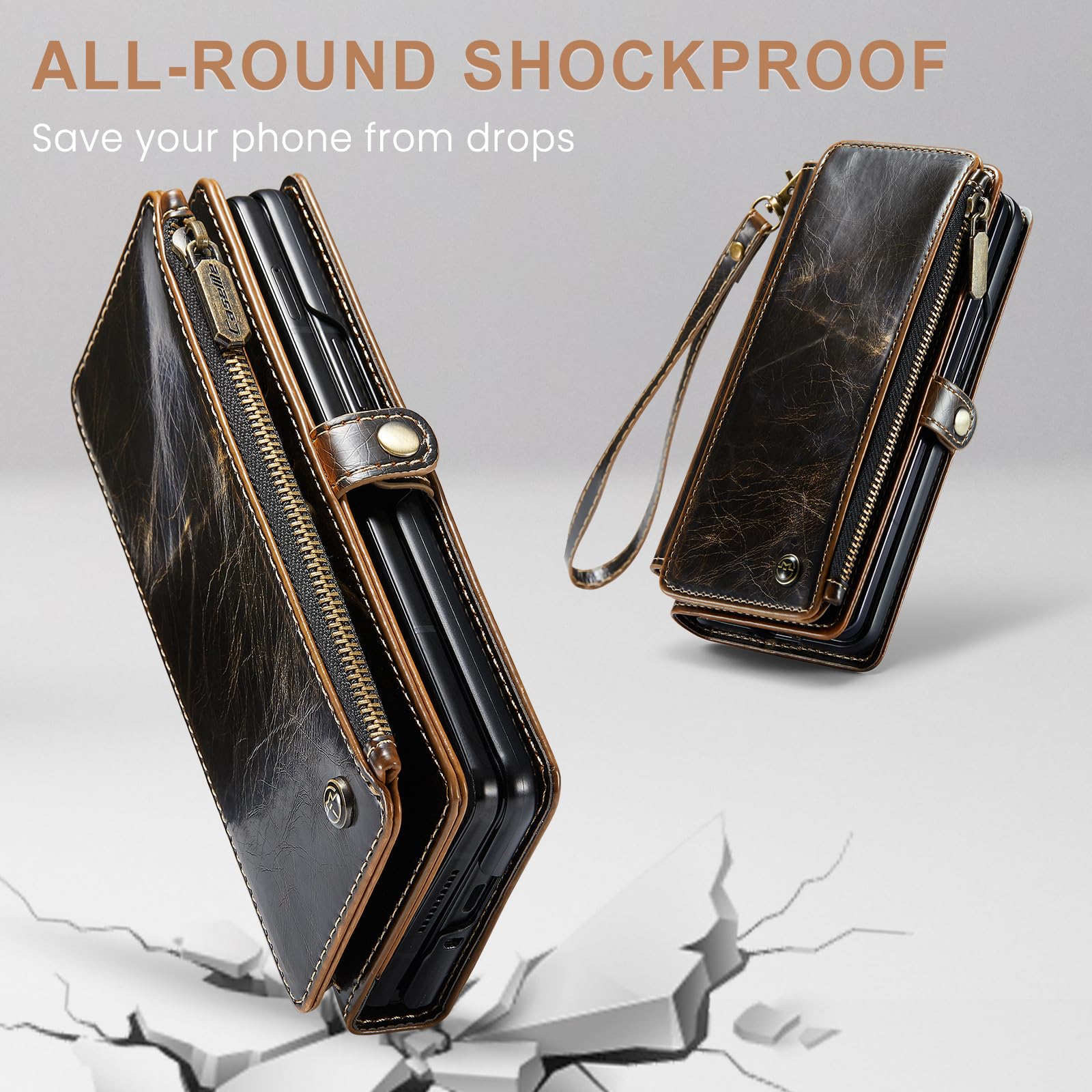 Foto 5 | Funda Tipo Cartera Defcase Para Samsung Galaxy Z Fold 4 Coffee - Venta Internacional.