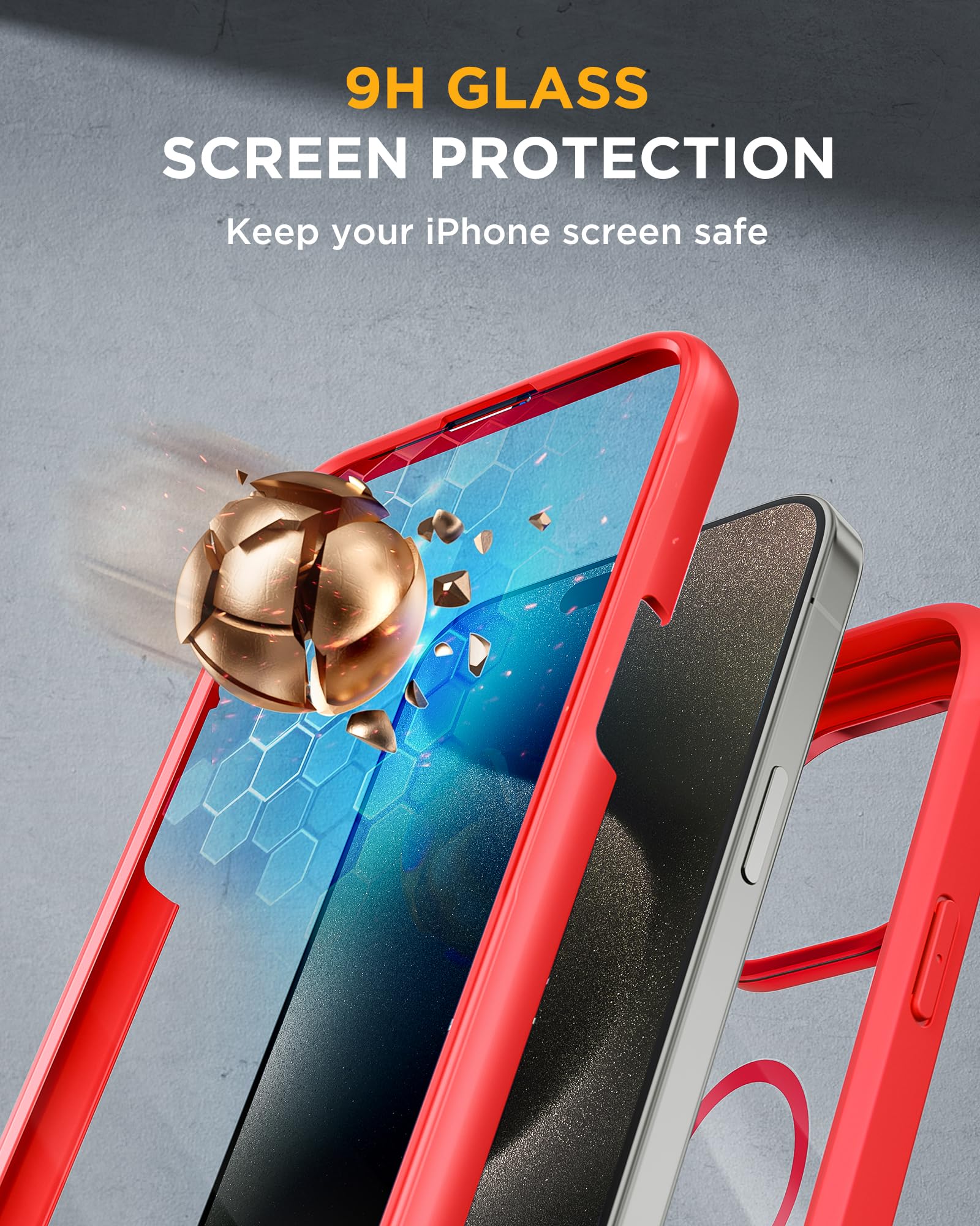 Foto 4 pulgar | Funda Miracase Magnetic Para Iphone 15 Pro Max, Color Rojo - Venta Internacional.