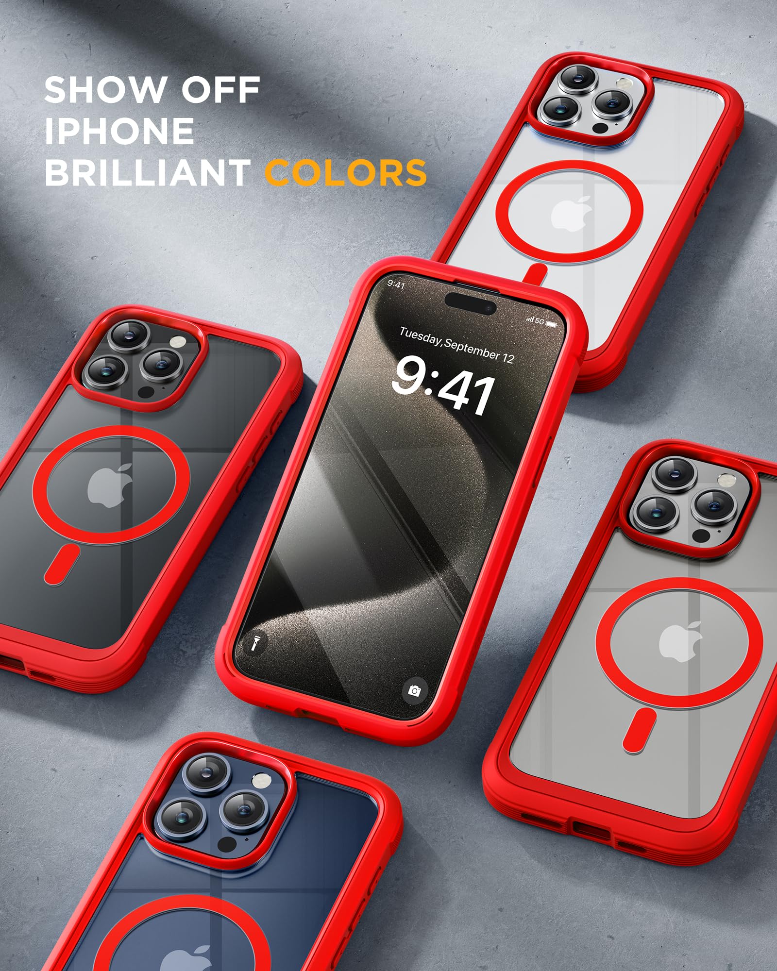 Foto 8 pulgar | Funda Miracase Magnetic Para Iphone 15 Pro Max, Color Rojo - Venta Internacional.