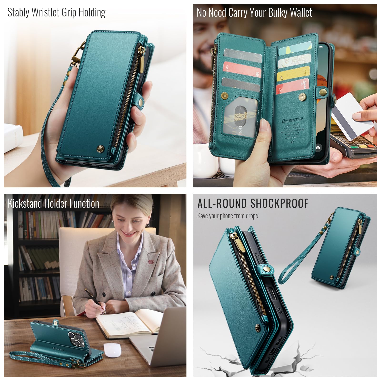 Foto 5 pulgar | Funda De Teléfono Wallet Defcase Compatible Con Iphone 15 Pro Max - Venta Internacional.