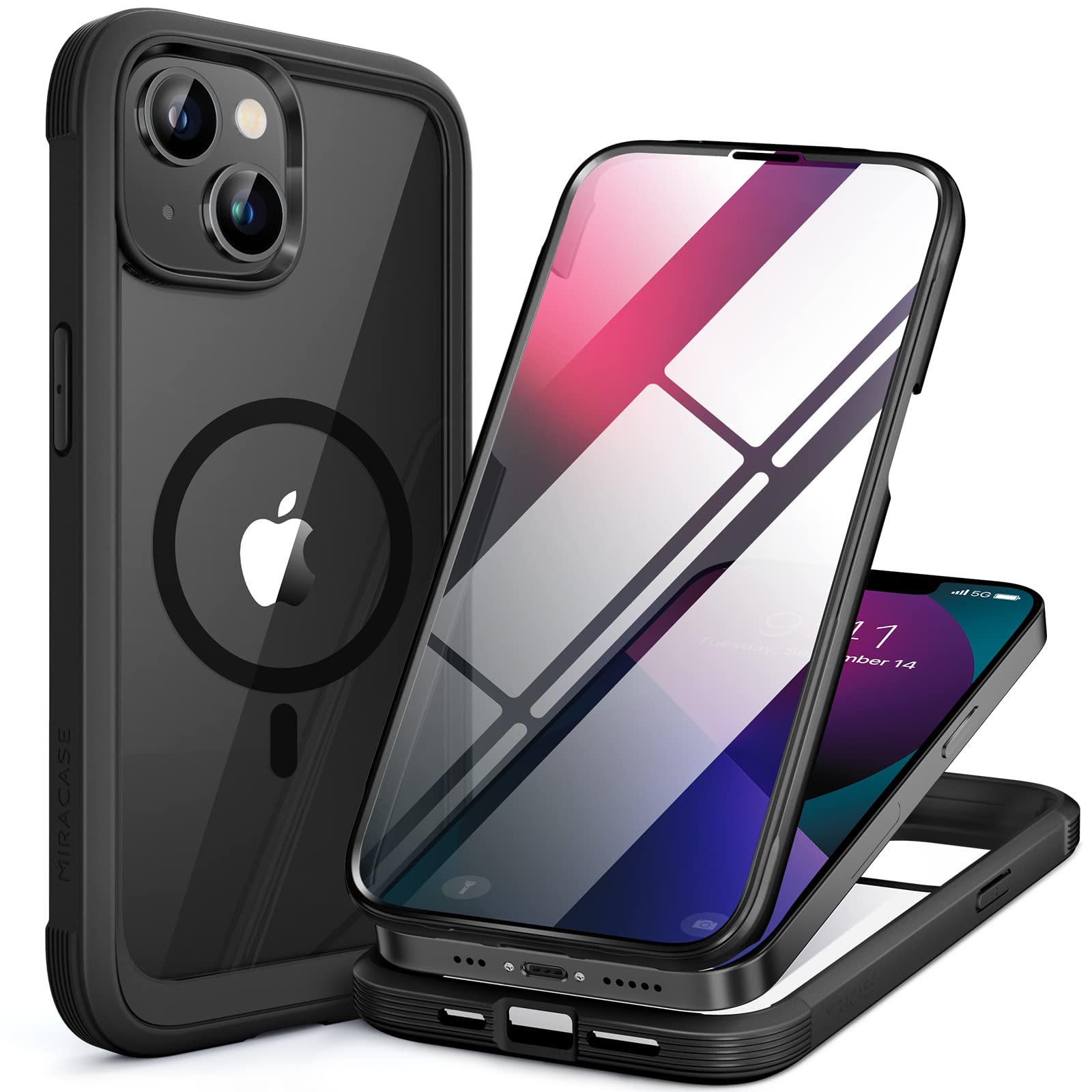 Foto 1 | Funda De Teléfono Miracase Glass Series Para Iphone 13 De 6.1 Pulgadas, Negra - Venta Internacional.