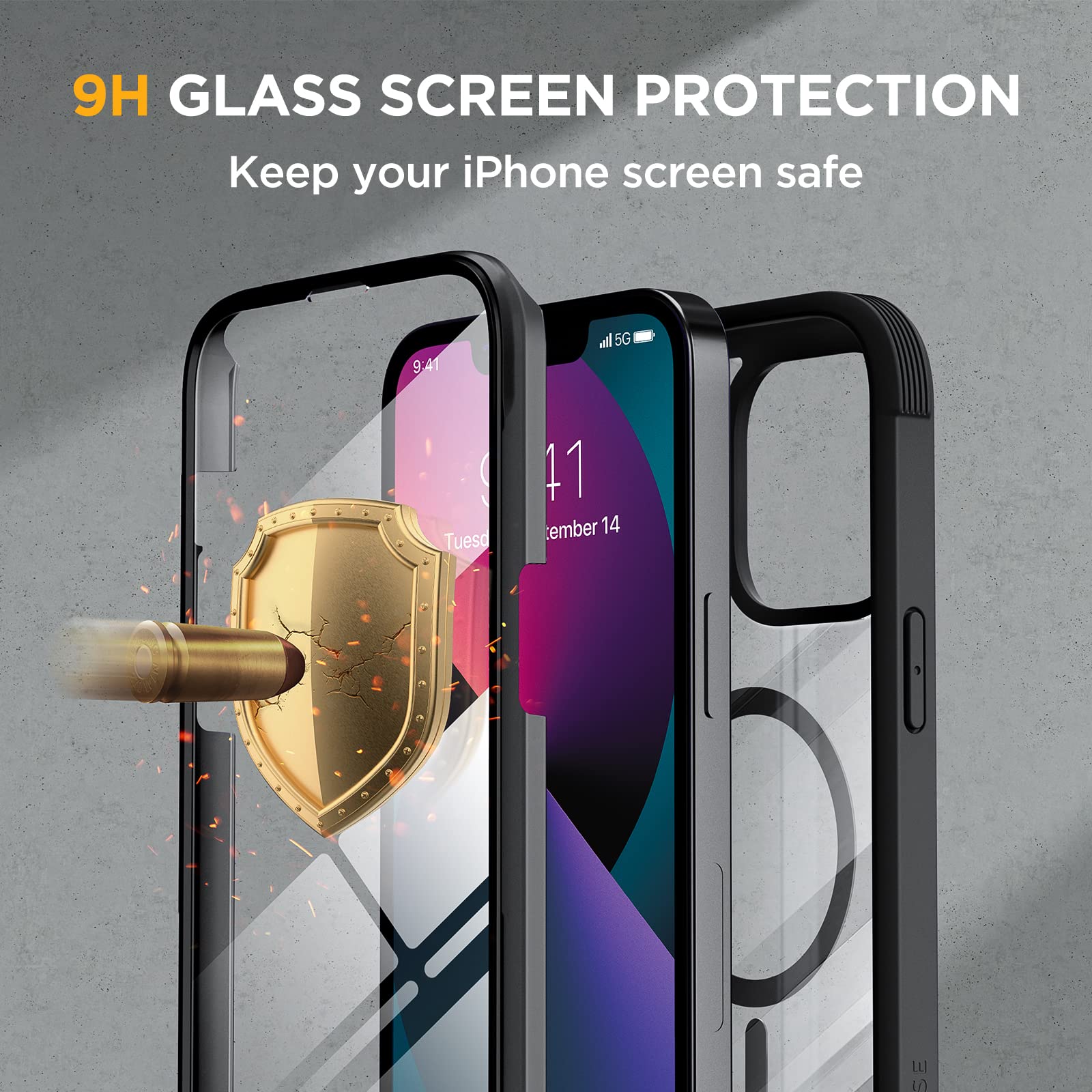 Foto 5 | Funda De Teléfono Miracase Glass Series Para Iphone 13 De 6.1 Pulgadas, Negra - Venta Internacional.