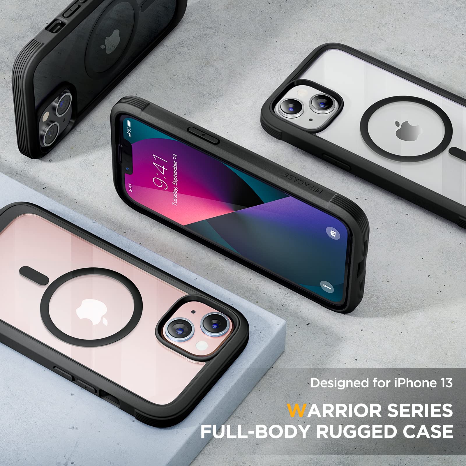 Foto 6 | Funda De Teléfono Miracase Glass Series Para Iphone 13 De 6.1 Pulgadas, Negra - Venta Internacional.