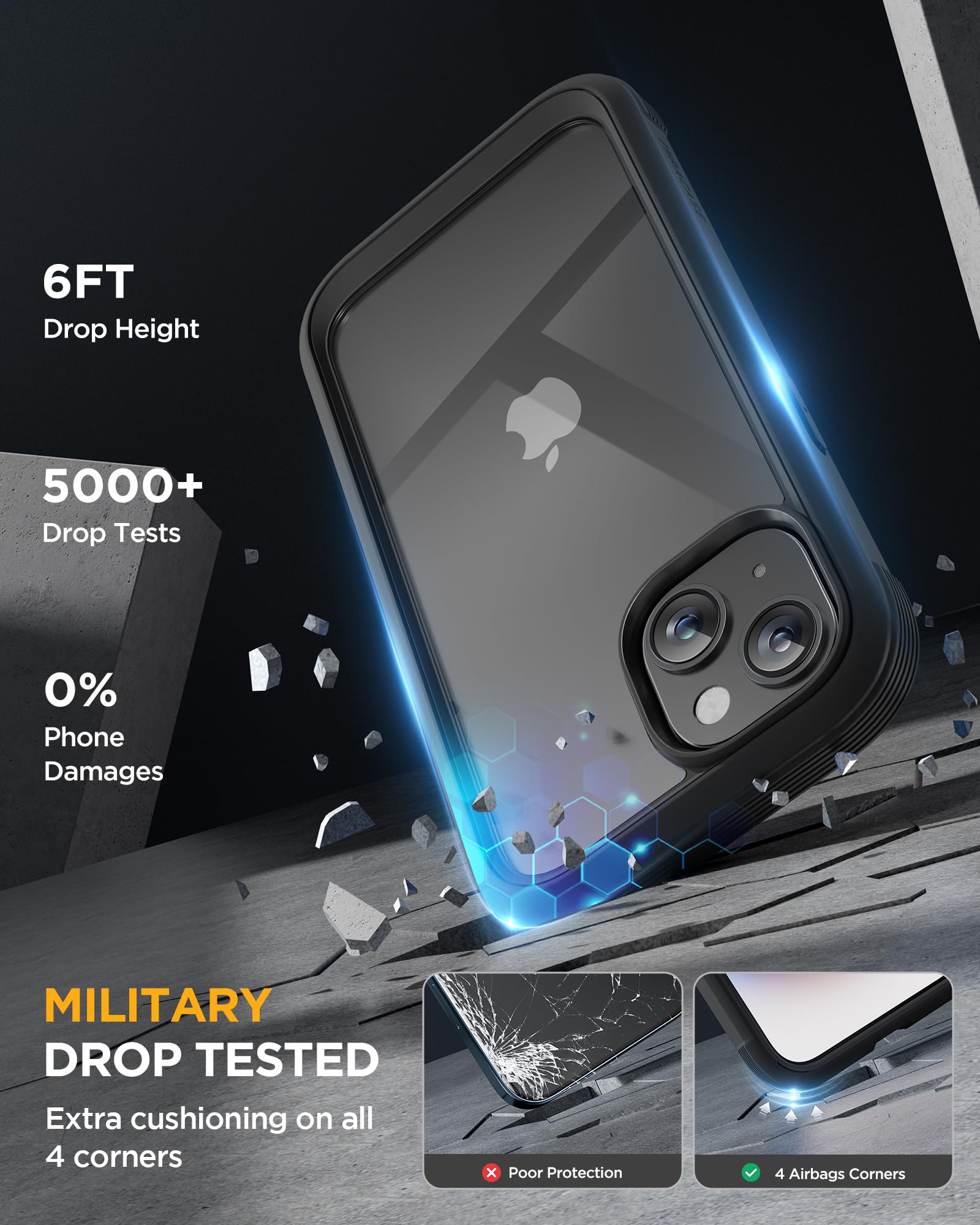 Foto 4 pulgar | Funda De Teléfono Miracase Glass Series Para Iphone 15 Plus De 6.7 Pulgadas, Negra - Venta Internacional.
