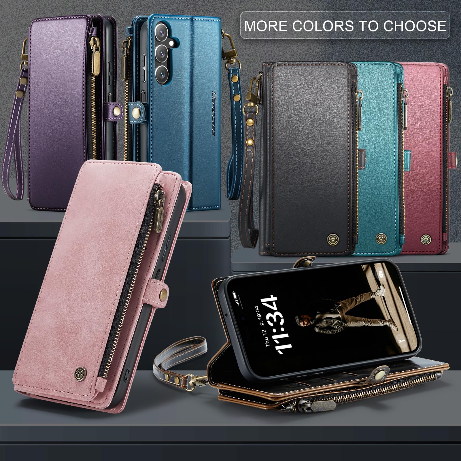 Foto 7 pulgar | Funda Wallet Defcase Compatible Con Galaxy A15 5g, Azul Y Verde - Venta Internacional.