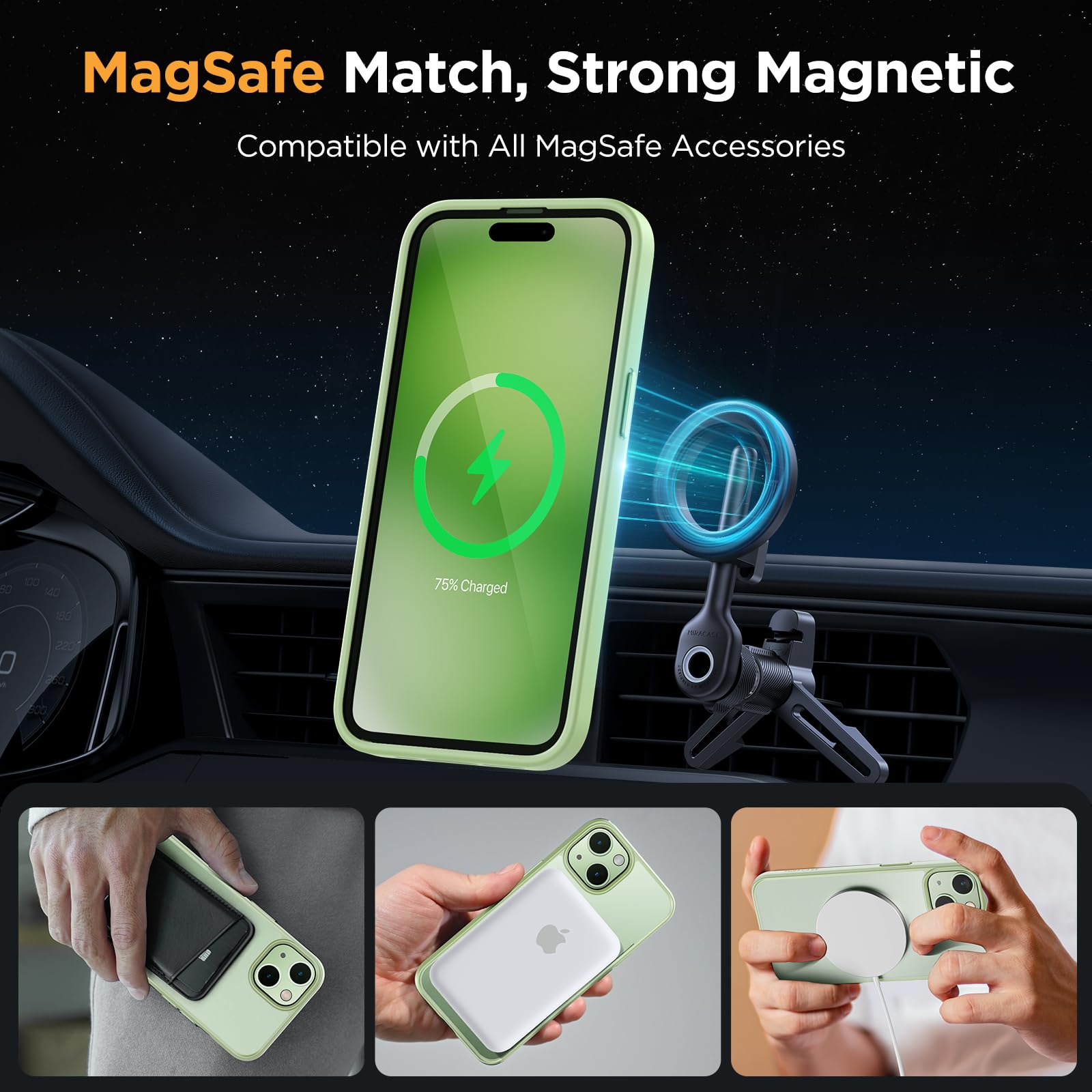 Foto 4 pulgar | Funda De Teléfono Miracase Magnetic Series Para Iphone 15 De 6.1 Pulgadas - Venta Internacional.