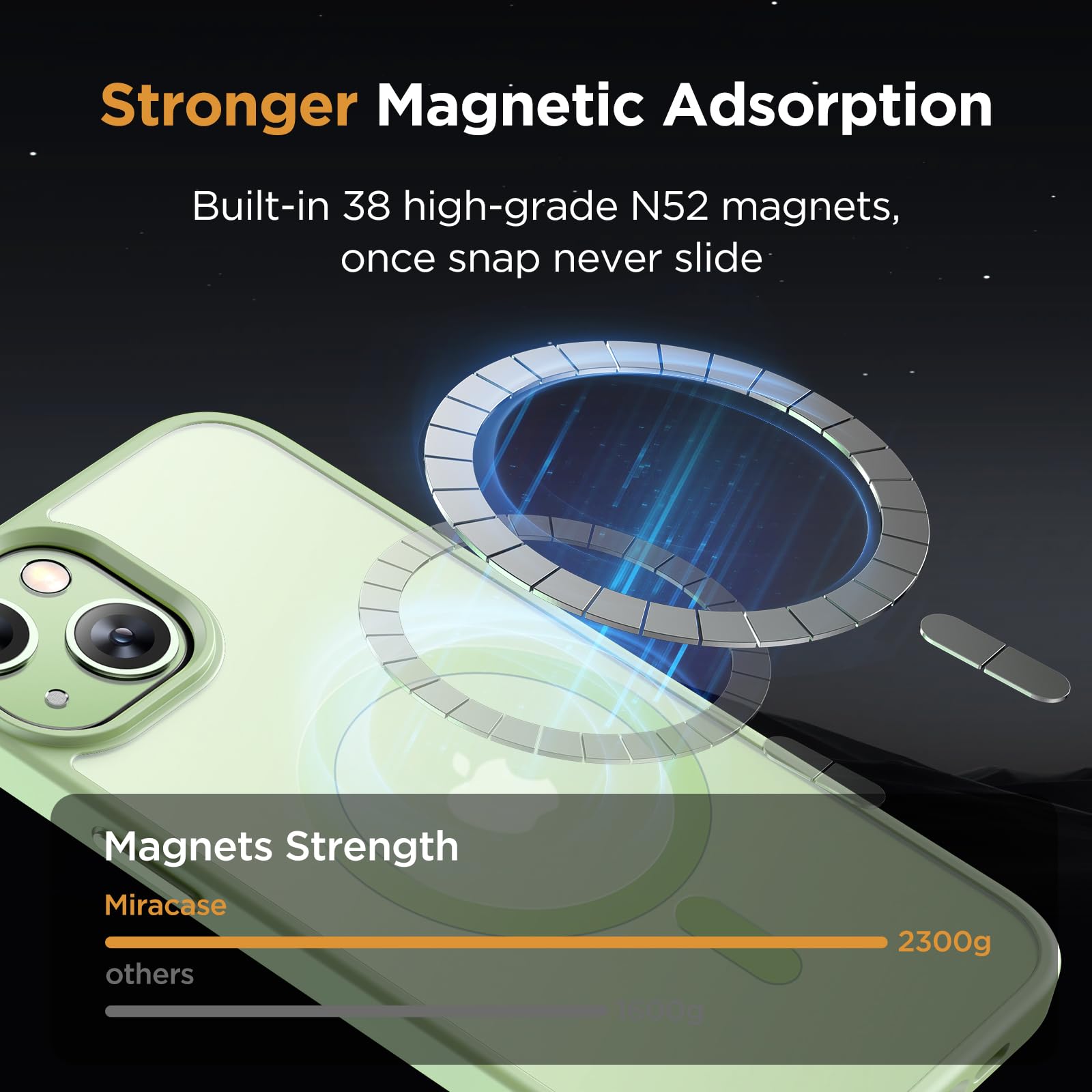 Foto 5 pulgar | Funda De Teléfono Miracase Magnetic Series Para Iphone 15 De 6.1 Pulgadas - Venta Internacional.