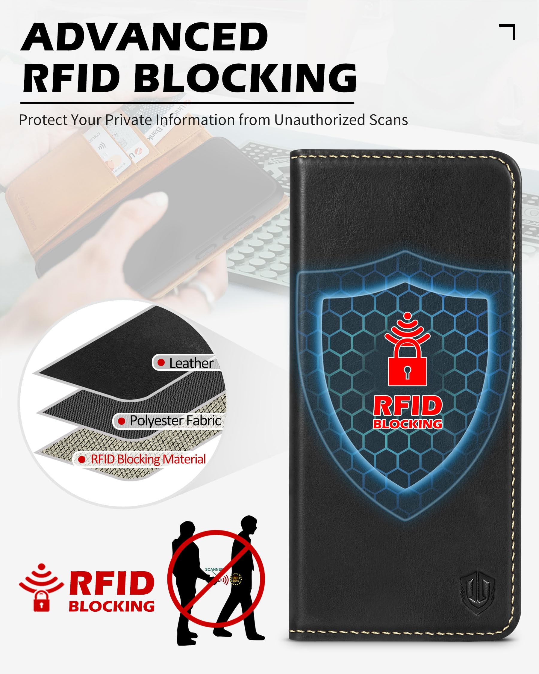 Foto 4 pulgar | Funda Shieldon Para Galaxy S24+ Plus 5g De Piel Auténtica, Color Negro - Venta Internacional.