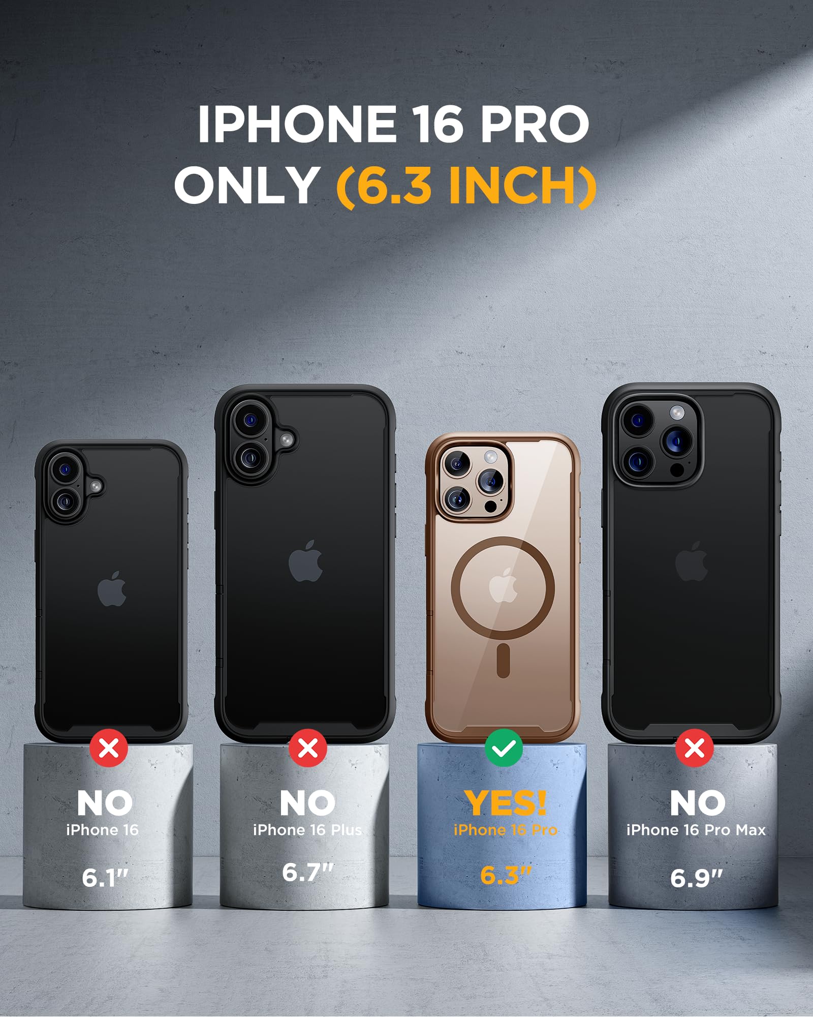 Foto 8 pulgar | Funda Magnética Miracase Para Iphone 16 Pro Con Pantalla Dorada - Venta Internacional.