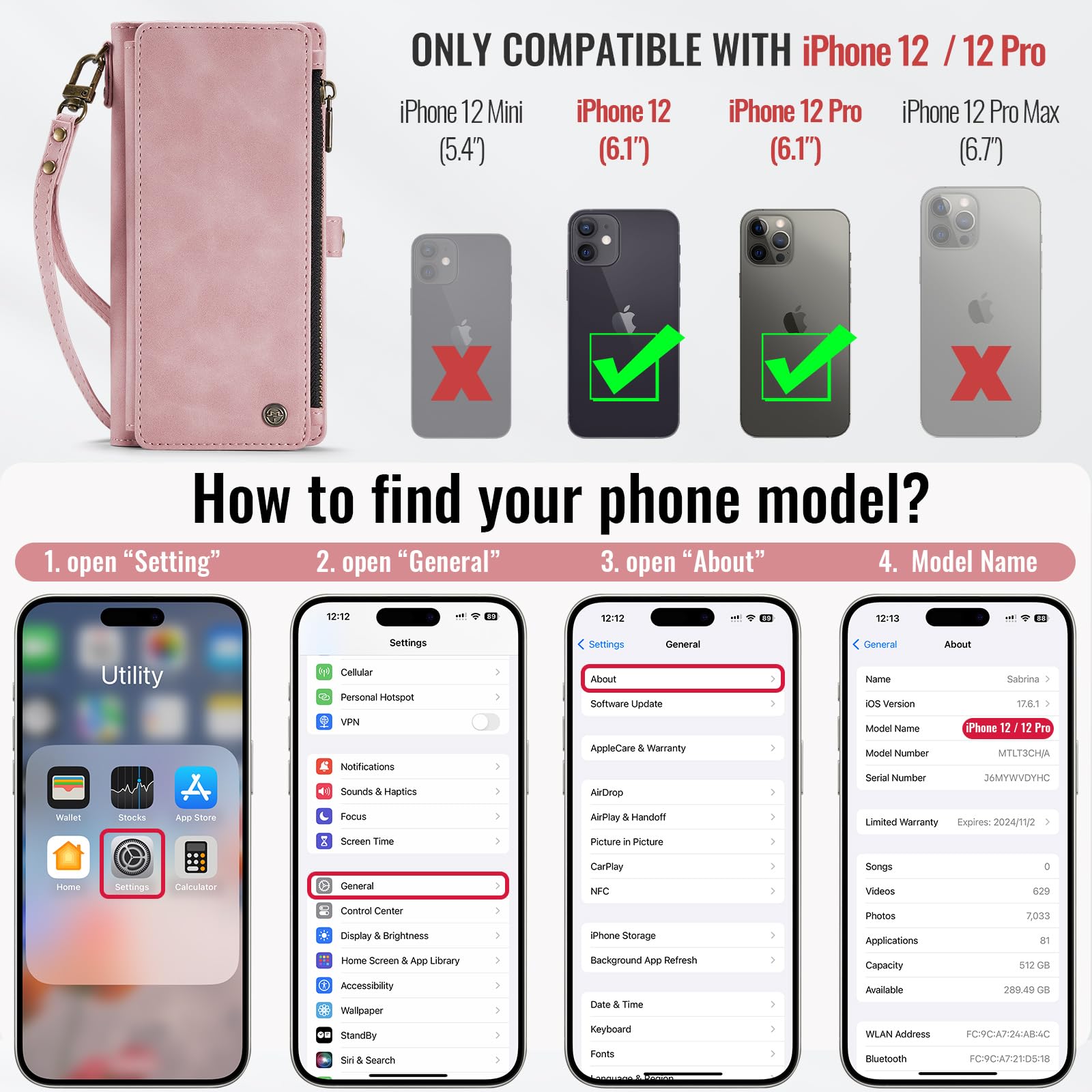 Foto 7 pulgar | Funda Wallet Defencase Compatible Con Iphone 12/pro 6.1 - Venta Internacional.
