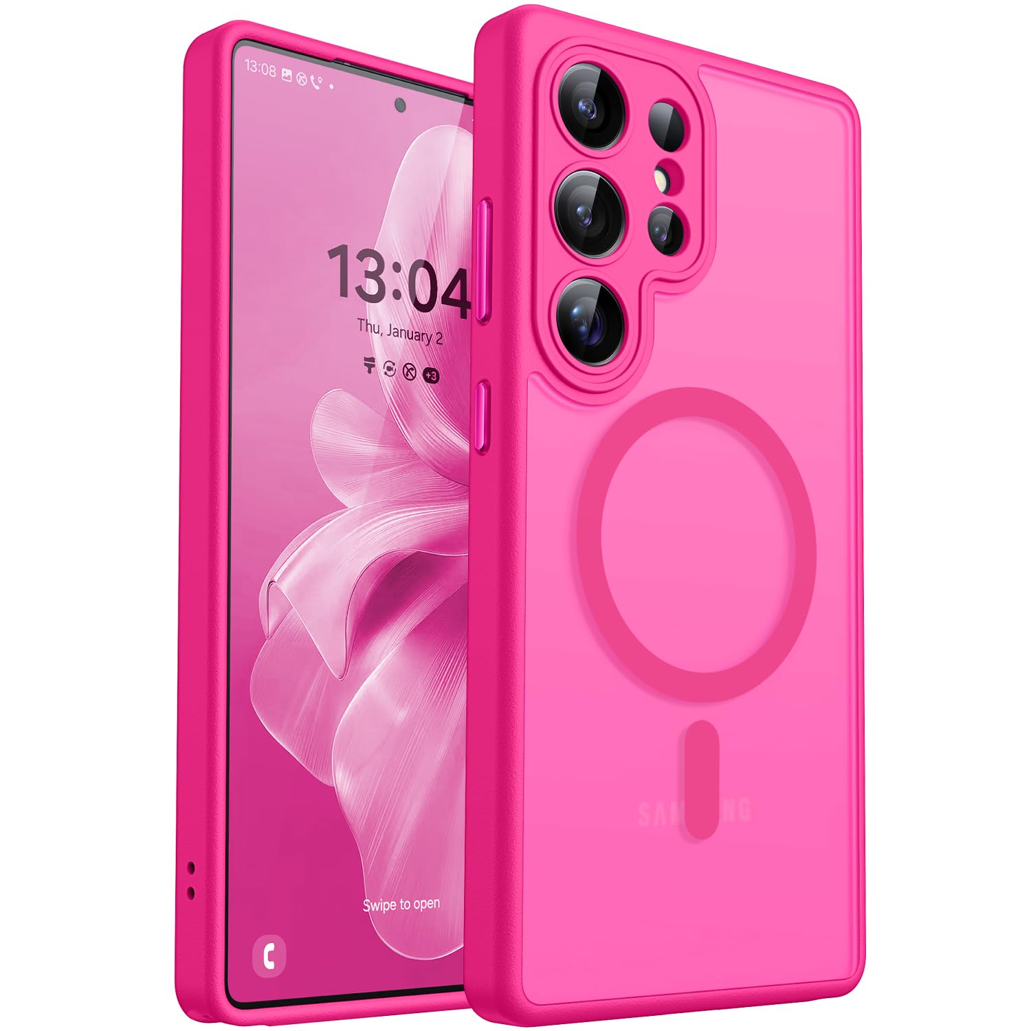 Foto 2 pulgar | Funda De Teléfono Canshn Para Samsung Galaxy S25 Ultra Hot Pink - Venta Internacional.