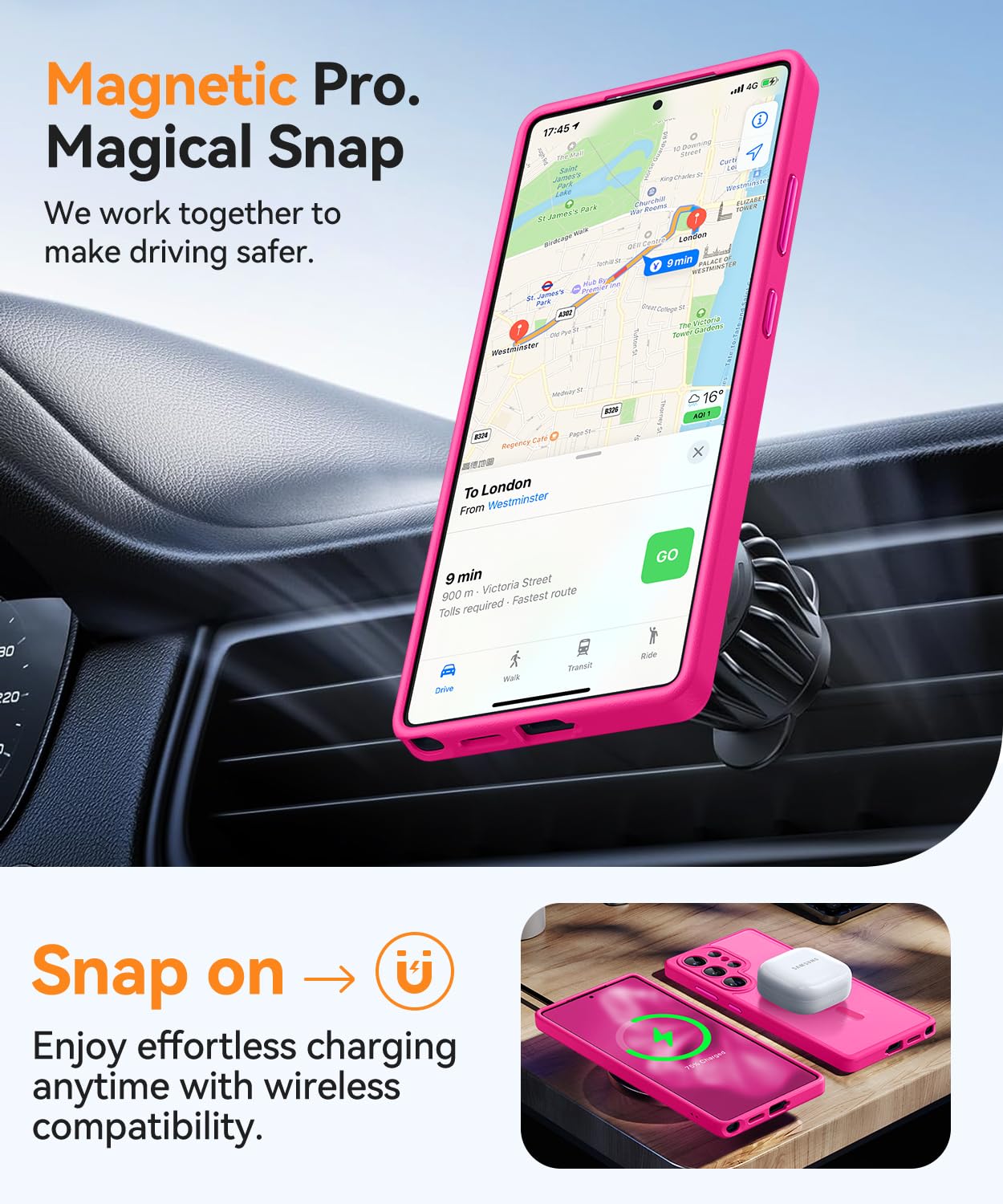 Foto 6 pulgar | Funda De Teléfono Canshn Para Samsung Galaxy S25 Ultra Hot Pink - Venta Internacional.