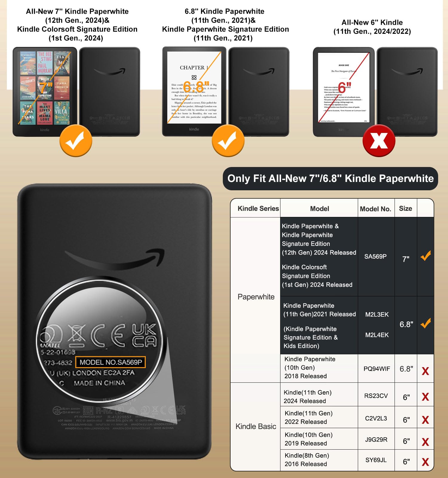 Foto 3 pulgar | Funda Moko Para Kindle Paperwhite 2021 De 6,8 Pulgadas Con Encendido/apagado Automáticos - Venta Internacional.