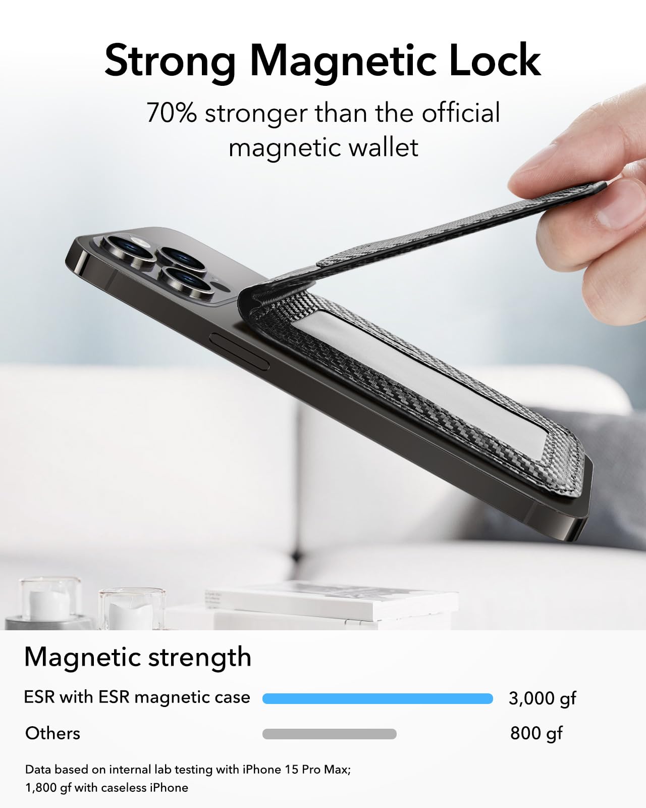 Foto 2 | Cartera Magnética Esr Para Iphone (halolock), Color Negro - Venta Internacional.