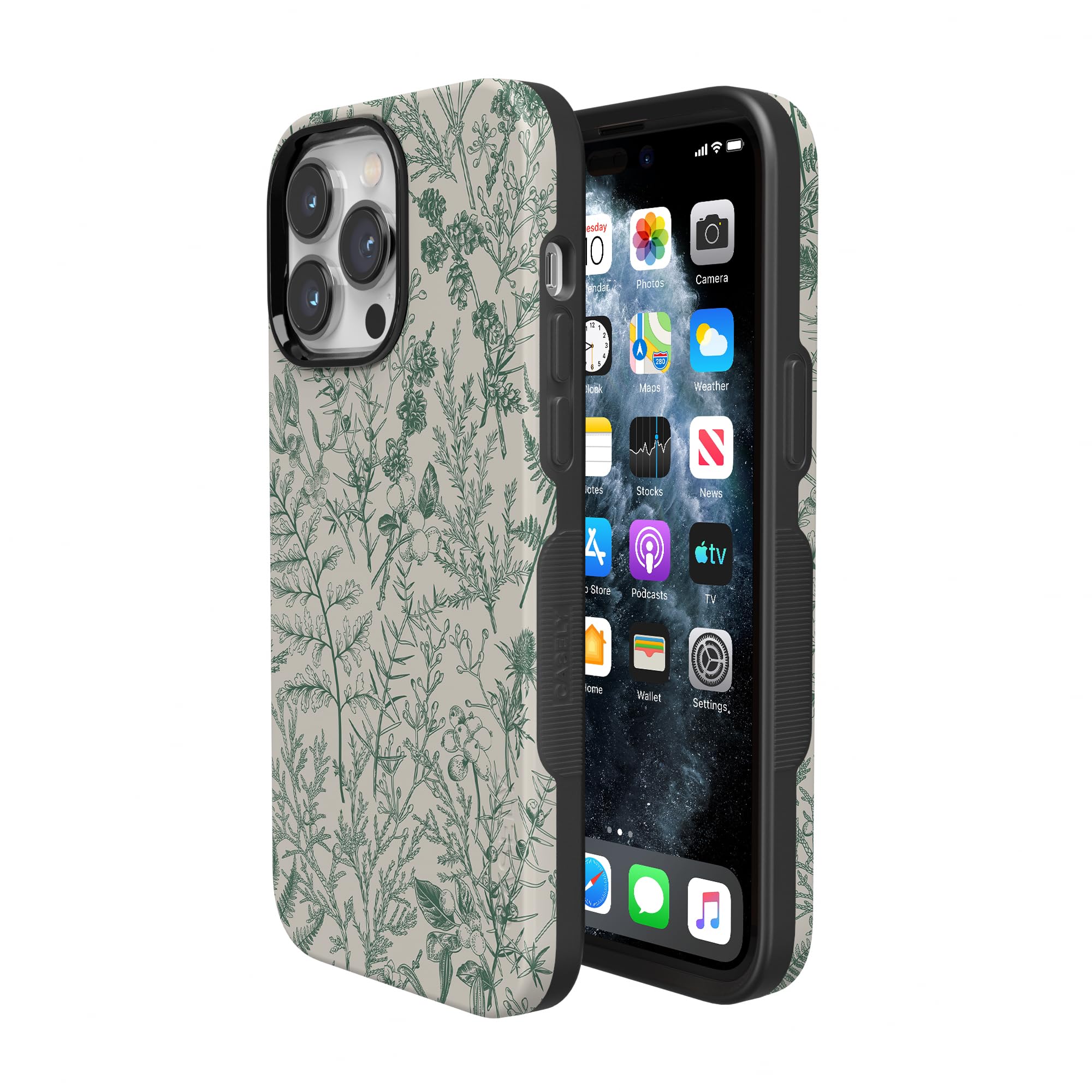 Foto 3 pulgar | Funda De Teléfono Casely Sage Garden Green Floral Para Iphone 14 Pro Max - Venta Internacional.