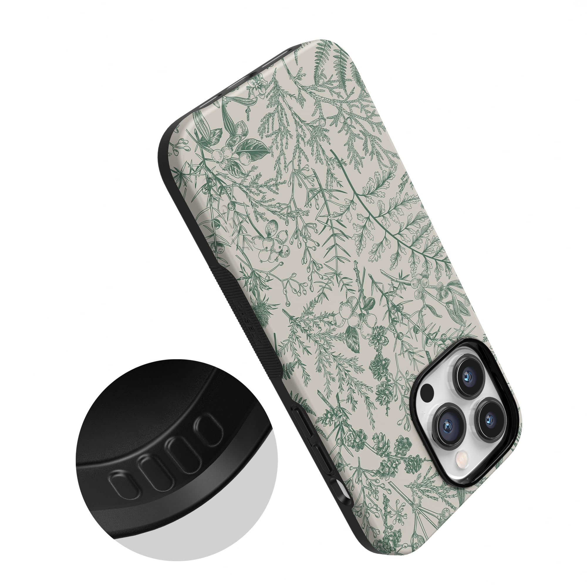 Foto 4 pulgar | Funda De Teléfono Casely Sage Garden Green Floral Para Iphone 14 Pro Max - Venta Internacional.