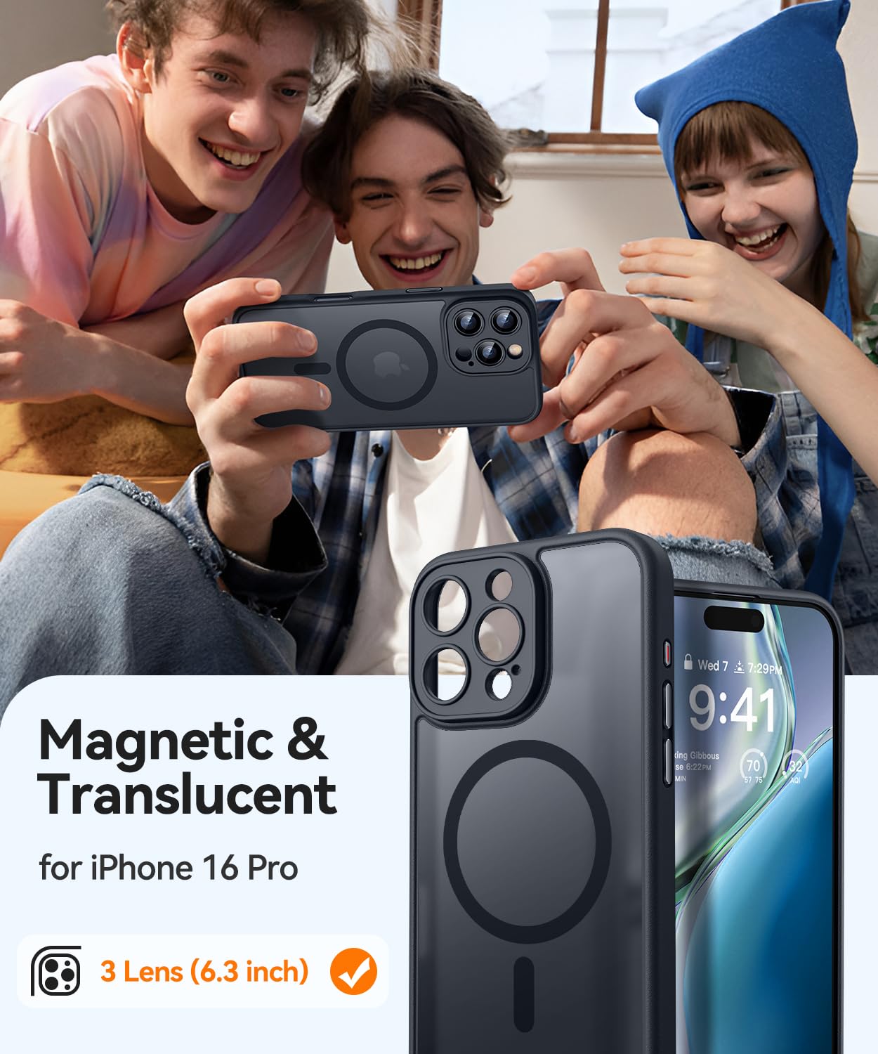 Foto 3 pulgar | Funda Magnética Canshn Compatible Con Iphone 16 Pro De 6.3 Pulgadas - Venta Internacional.