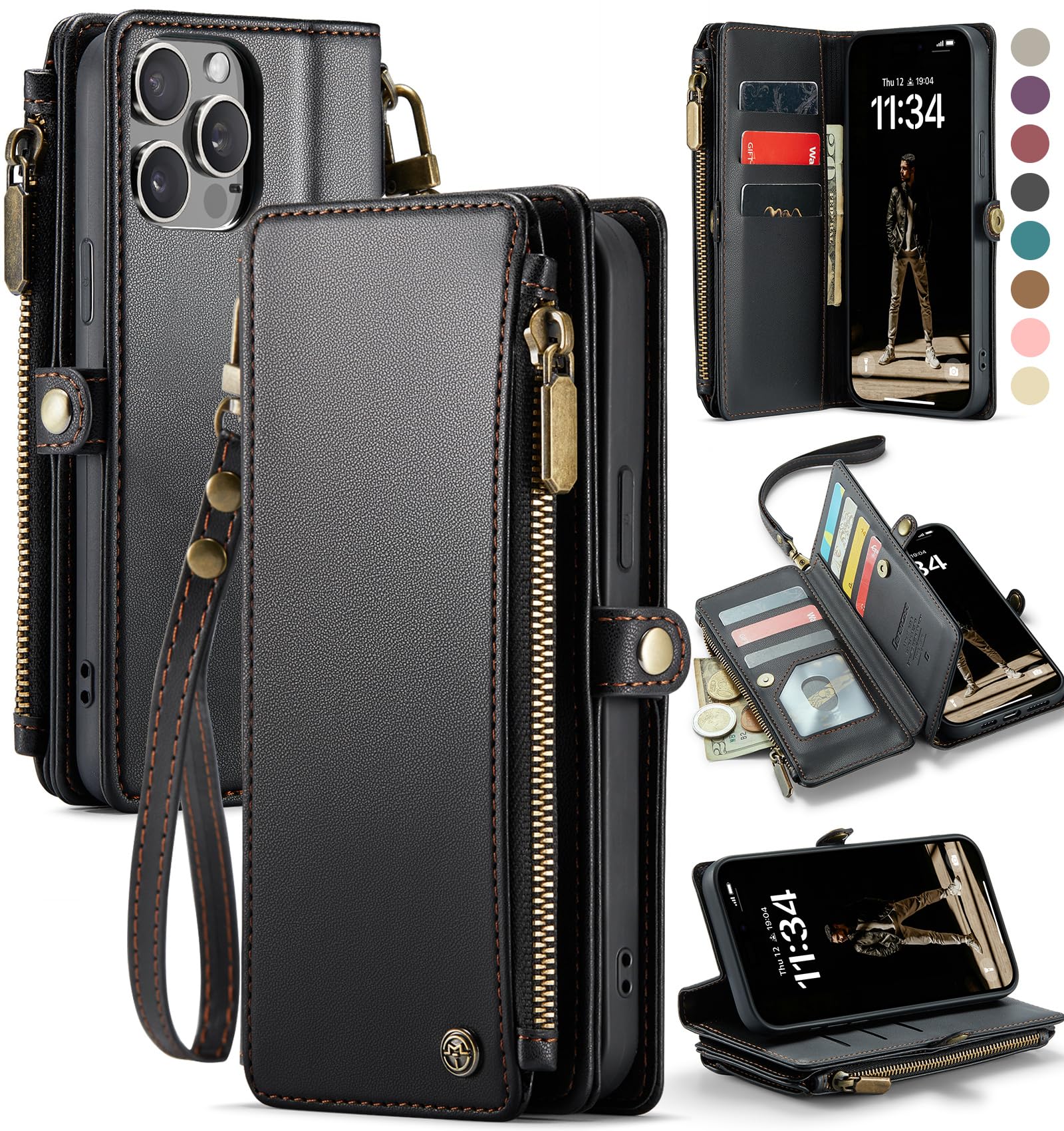 Foto 2 pulgar | Funda Wallet Defense Compatible Con Iphone 14 Pro Max, Color Negro - Venta Internacional.