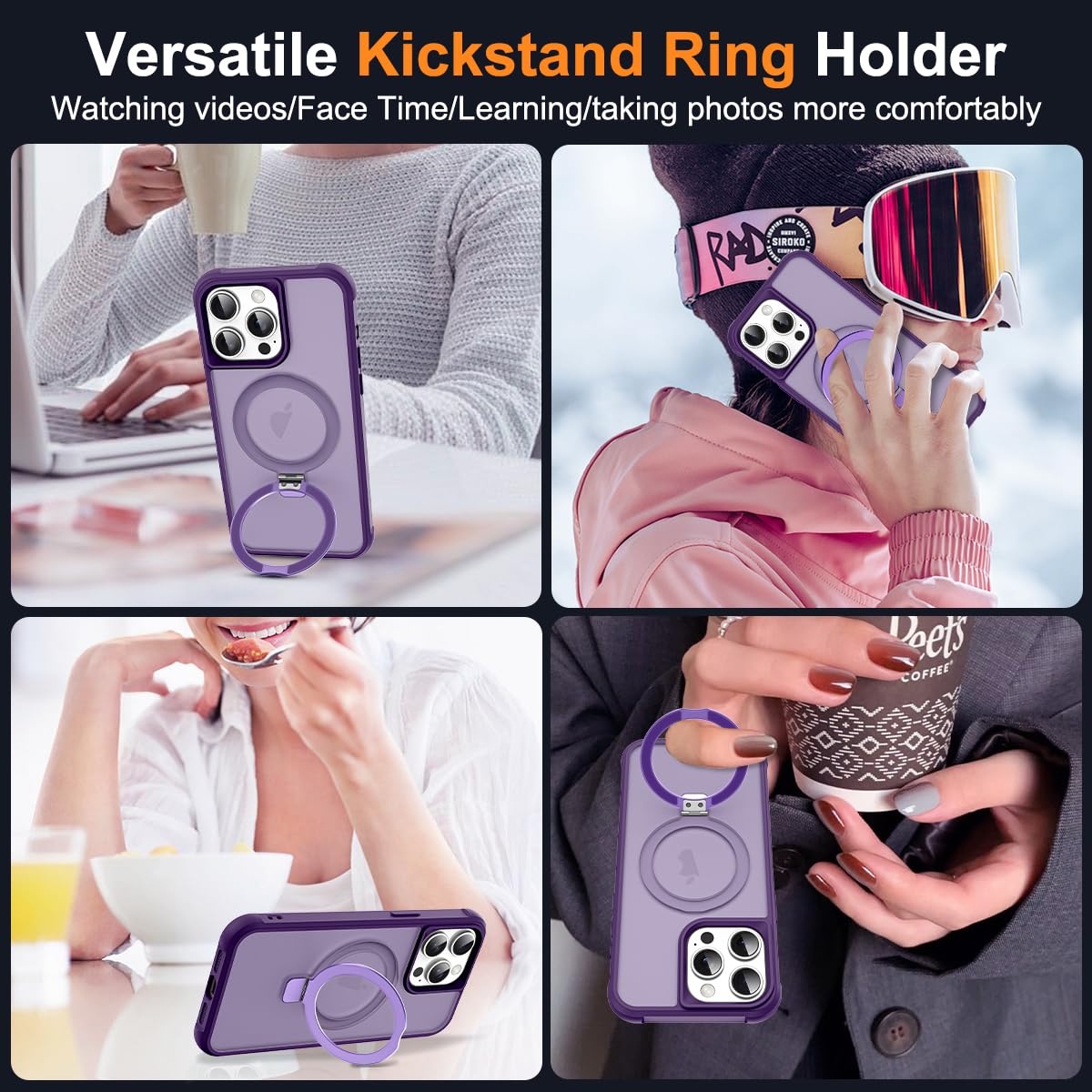 Foto 6 pulgar | Funda De Teléfono Skylmw Compatible Con Iphone 13 Pro 6.1 Púrpura - Venta Internacional.