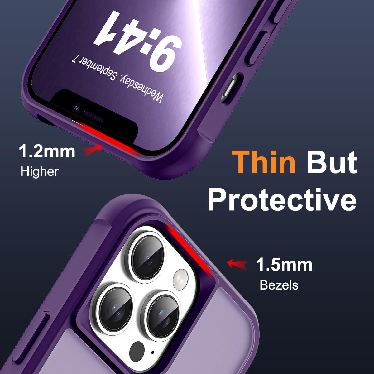 Foto 7 pulgar | Funda De Teléfono Skylmw Compatible Con Iphone 13 Pro 6.1 Púrpura - Venta Internacional.