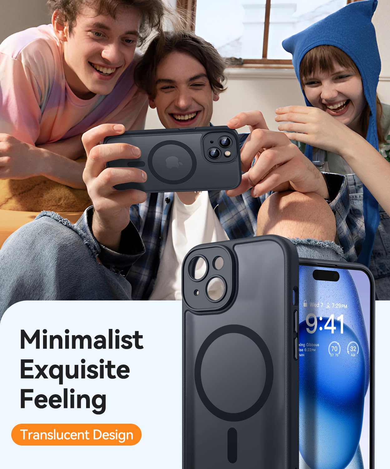 Foto 8 pulgar | Funda Magnética Canshn Para Iphone 15 Plus 6.7 - Negra - Venta Internacional.