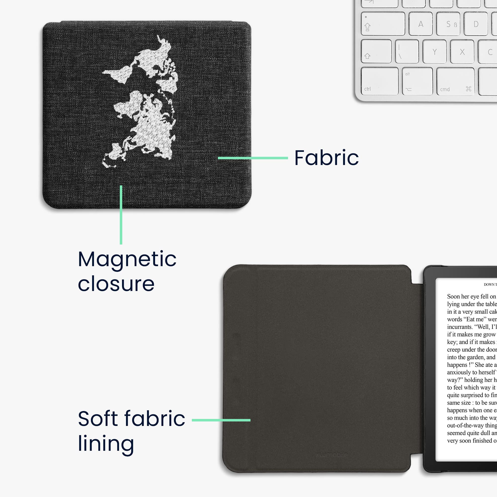 Foto 7 pulgar | Funda Kwmobile Compatible Con El Diseño De Puntadas De Kobo Libra 2 - Venta Internacional.