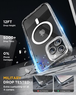 Foto 4 | Funda Para Teléfono Miracase Magnetic Con Pantalla De Cristal Para Iphone 15 Pro - Venta Internacional.