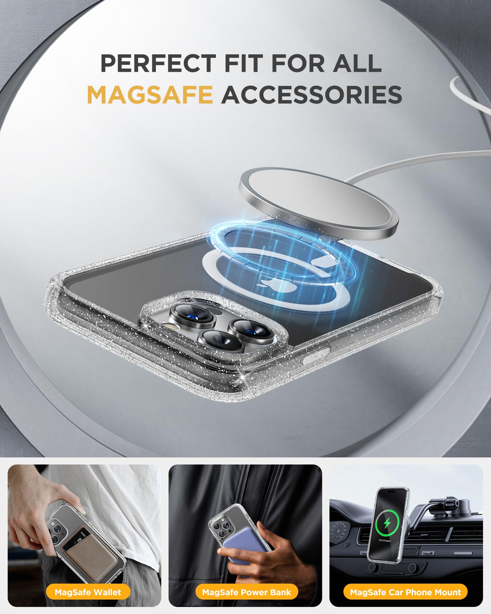 Foto 6 pulgar | Funda Para Teléfono Miracase Magnetic Con Pantalla De Cristal Para Iphone 15 Pro - Venta Internacional.