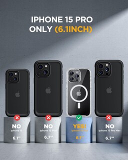 Foto 7 | Funda Para Teléfono Miracase Magnetic Con Pantalla De Cristal Para Iphone 15 Pro - Venta Internacional.