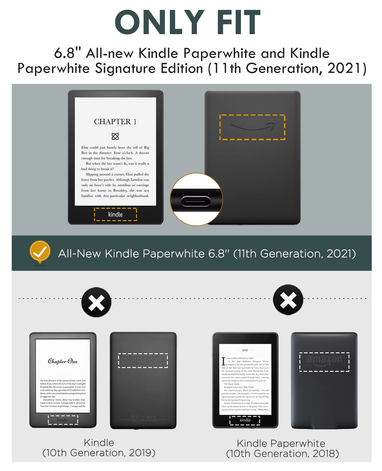 Foto 3 pulgar | Funda Moko Para Kindle Paperwhite 2021 De 6,8 Pulgadas Con Función De Encendido Y Apagado Automáticos - Venta Inte