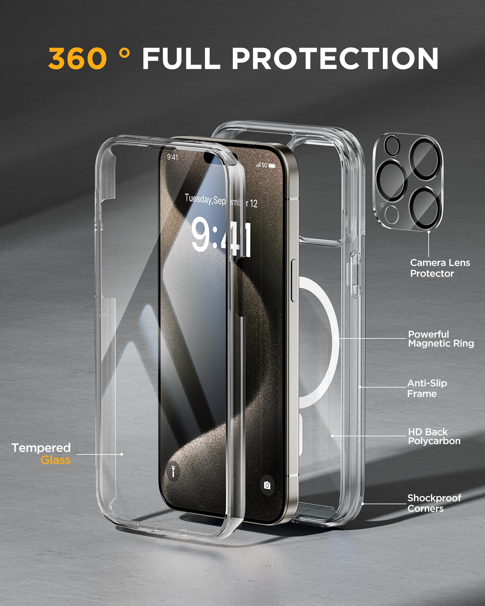 Foto 3 pulgar | Funda De Teléfono Miracase Magnetic Para Iphone 15 Pro Con Magsafe - Venta Internacional.