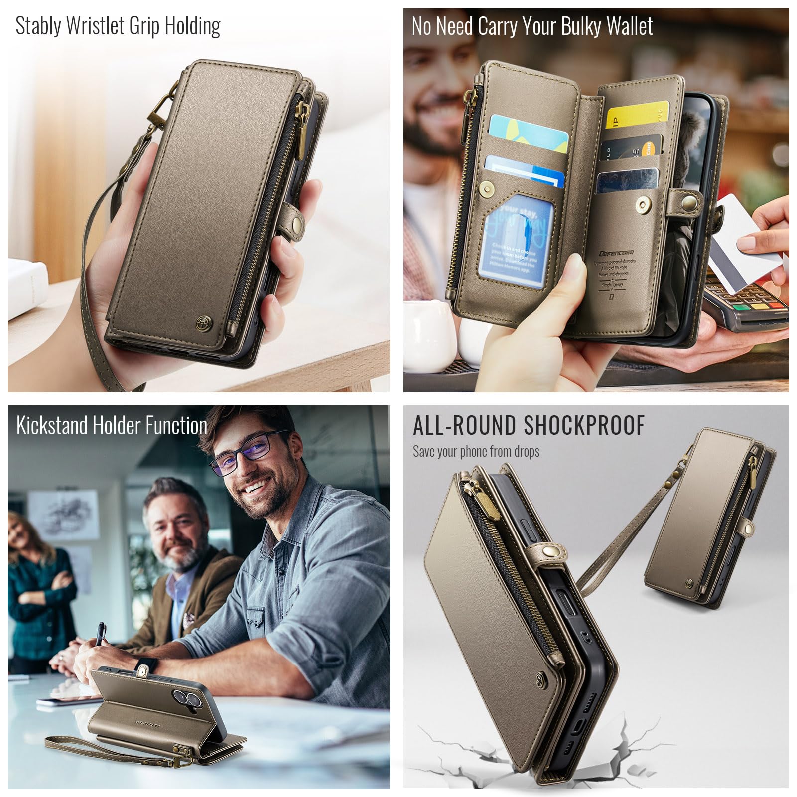Foto 5 pulgar | Funda De Teléfono Wallet Defcase Compatible Con Iphone 16 6.1 - Venta Internacional.