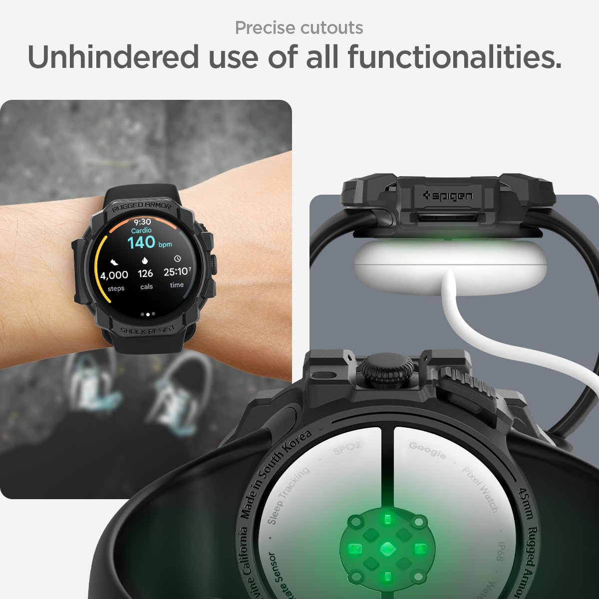 Foto 6 | Funda Spigen Rugged Armor Para Google Pixel Watch 3 De 45 Mm - Venta Internacional.