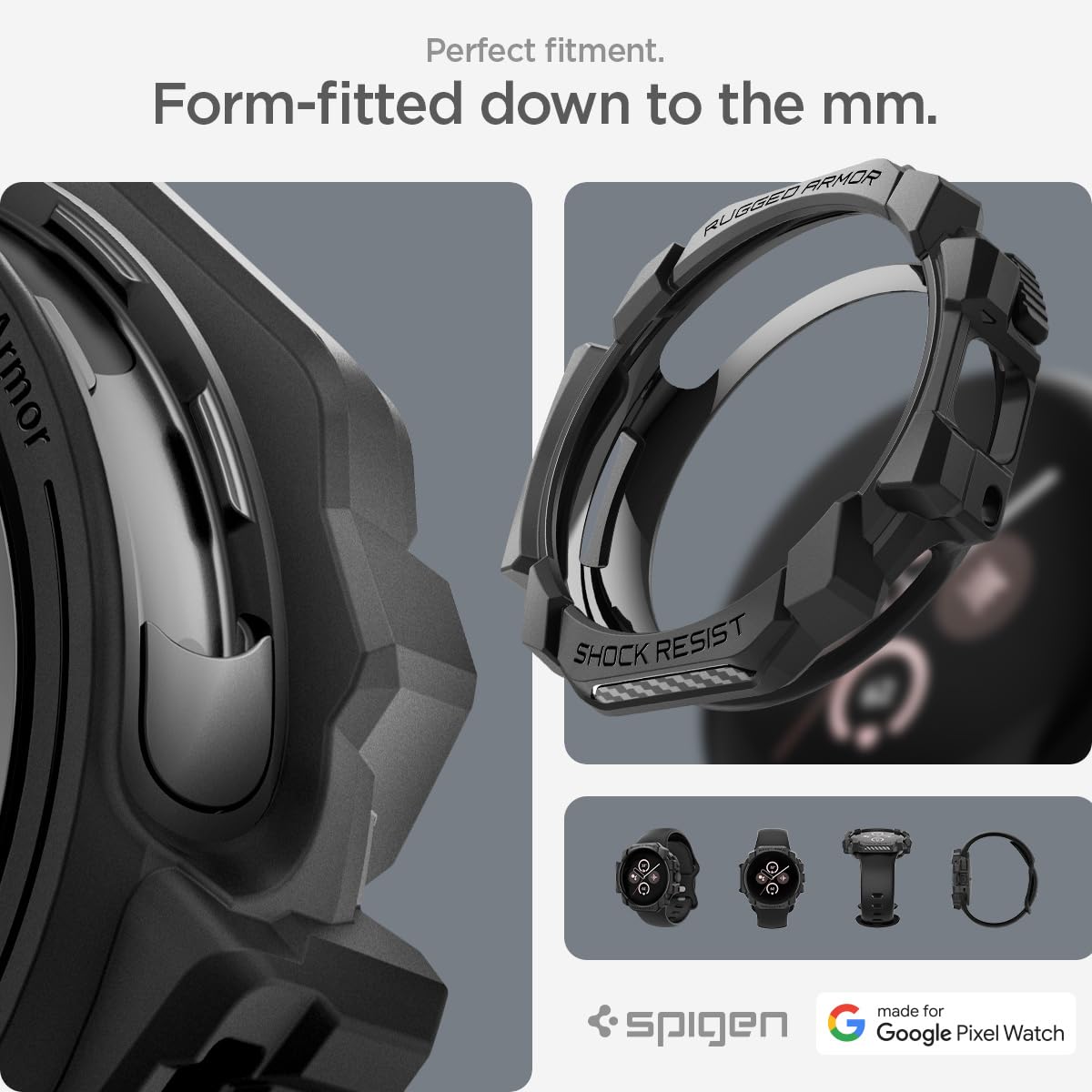 Foto 8 pulgar | Funda Spigen Rugged Armor Para Google Pixel Watch 3 De 45 Mm - Venta Internacional.