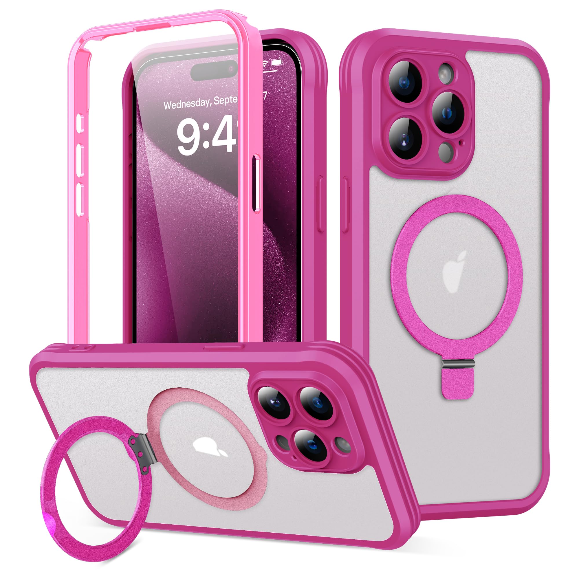 Foto 2 pulgar | Funda De Teléfono Skylmw Para Iphone 15 Pro Max Con Soporte Magnético - Venta Internacional.