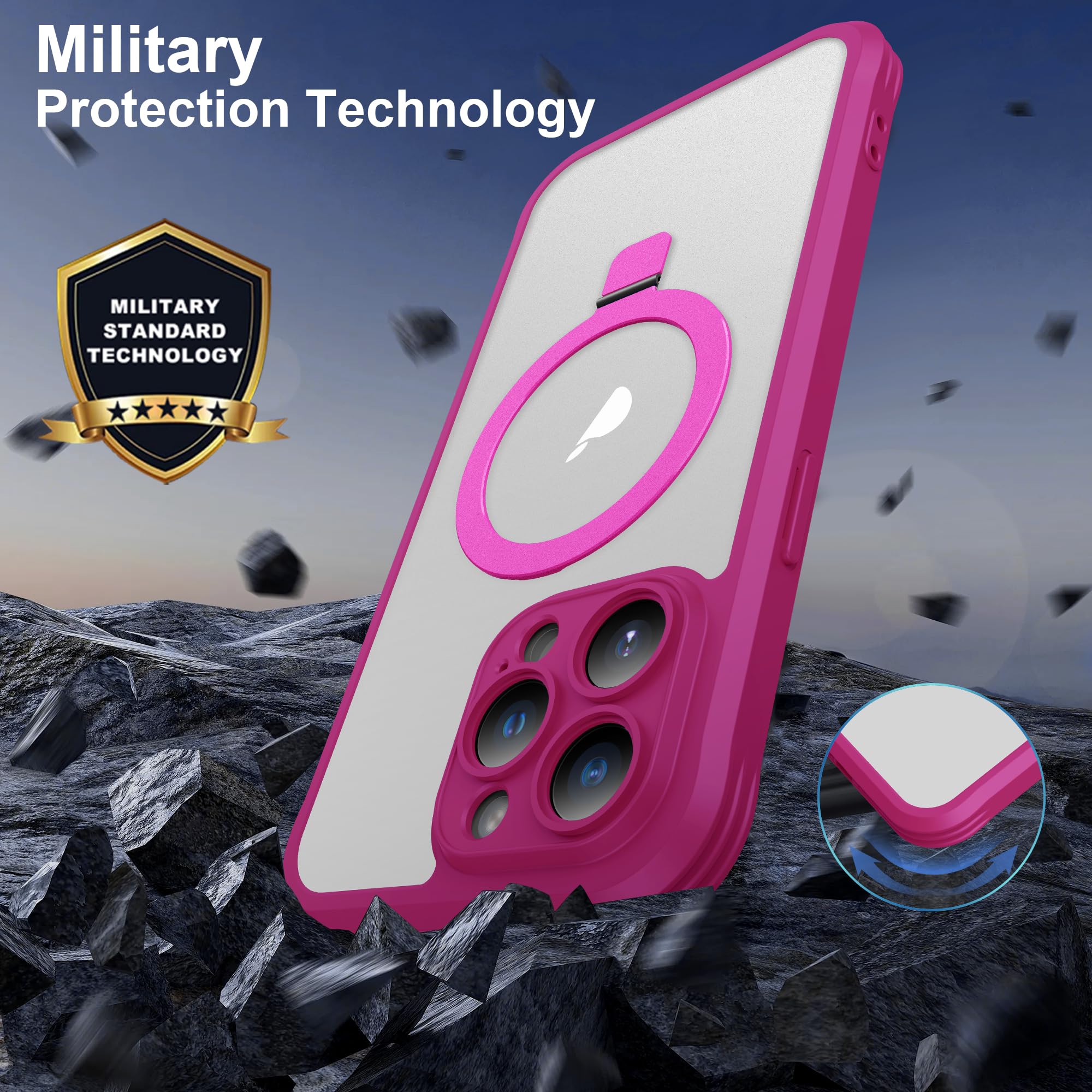 Foto 4 pulgar | Funda De Teléfono Skylmw Para Iphone 15 Pro Max Con Soporte Magnético - Venta Internacional.
