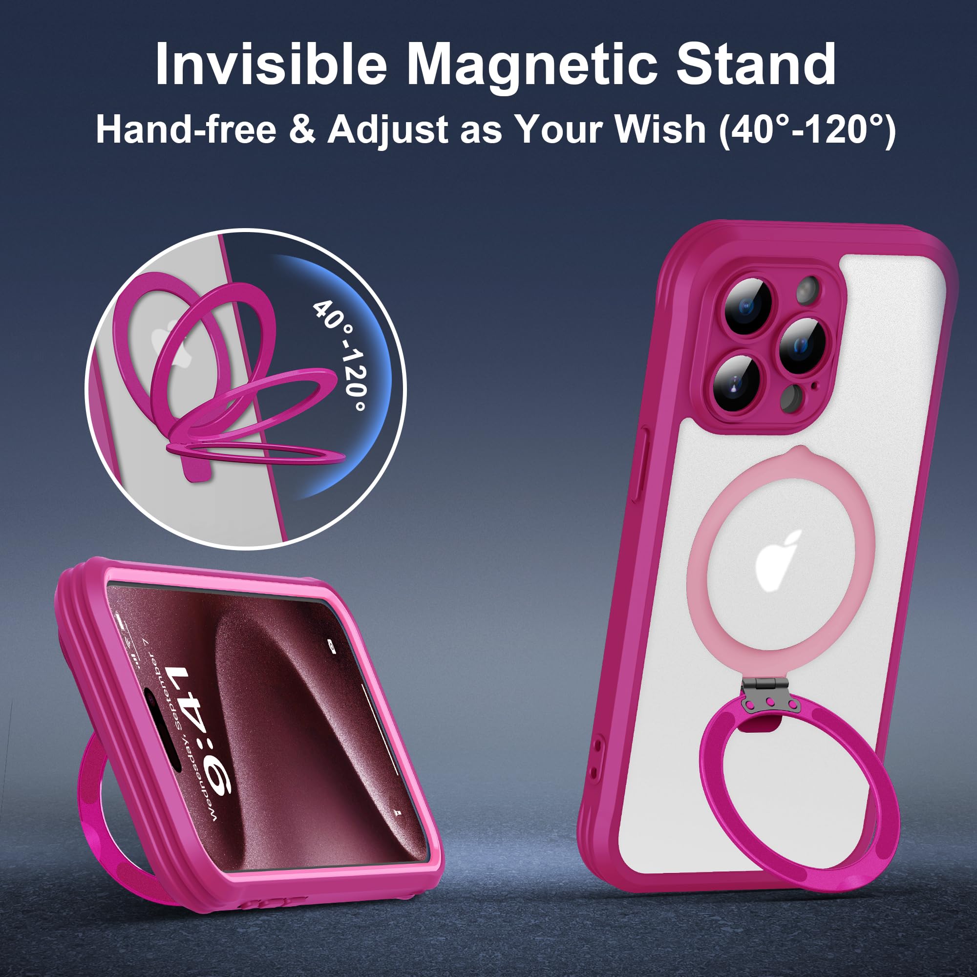 Foto 5 pulgar | Funda De Teléfono Skylmw Para Iphone 15 Pro Max Con Soporte Magnético - Venta Internacional.
