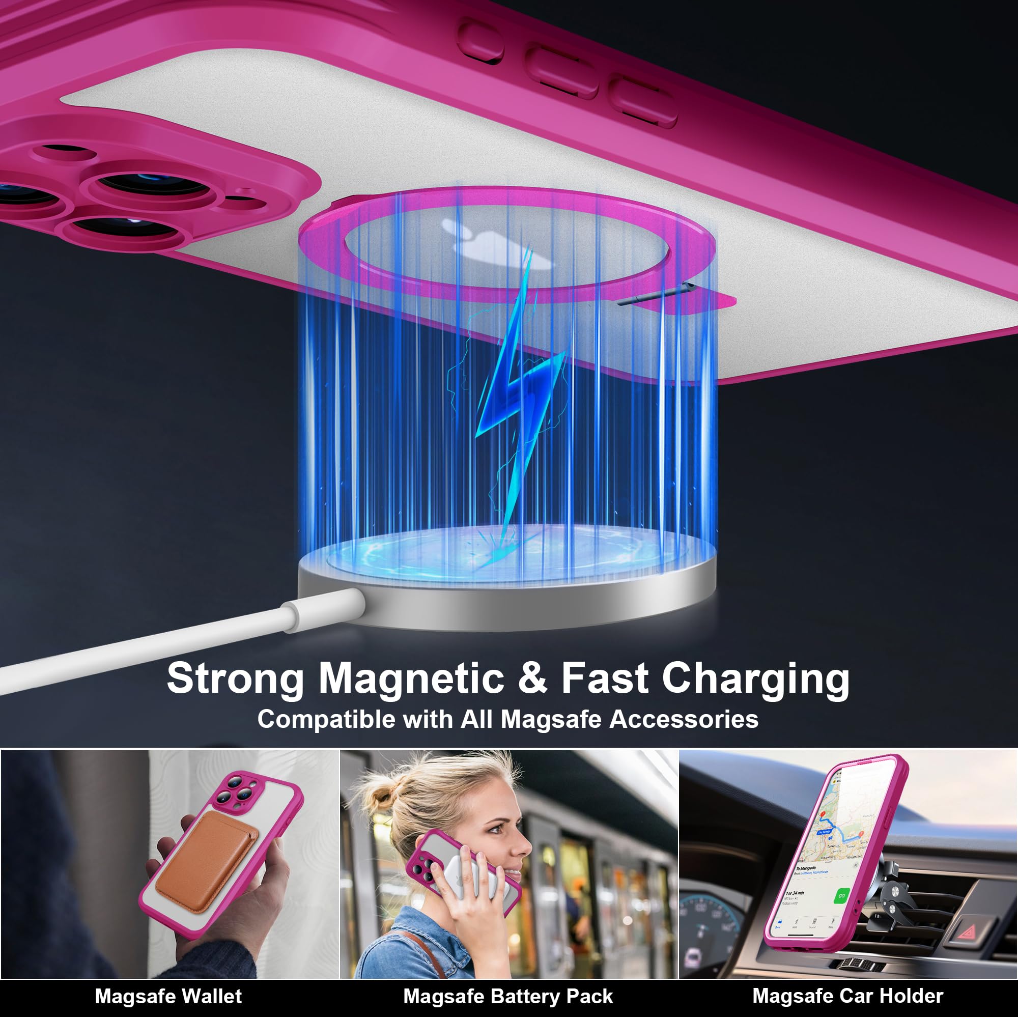 Foto 6 pulgar | Funda De Teléfono Skylmw Para Iphone 15 Pro Max Con Soporte Magnético - Venta Internacional.