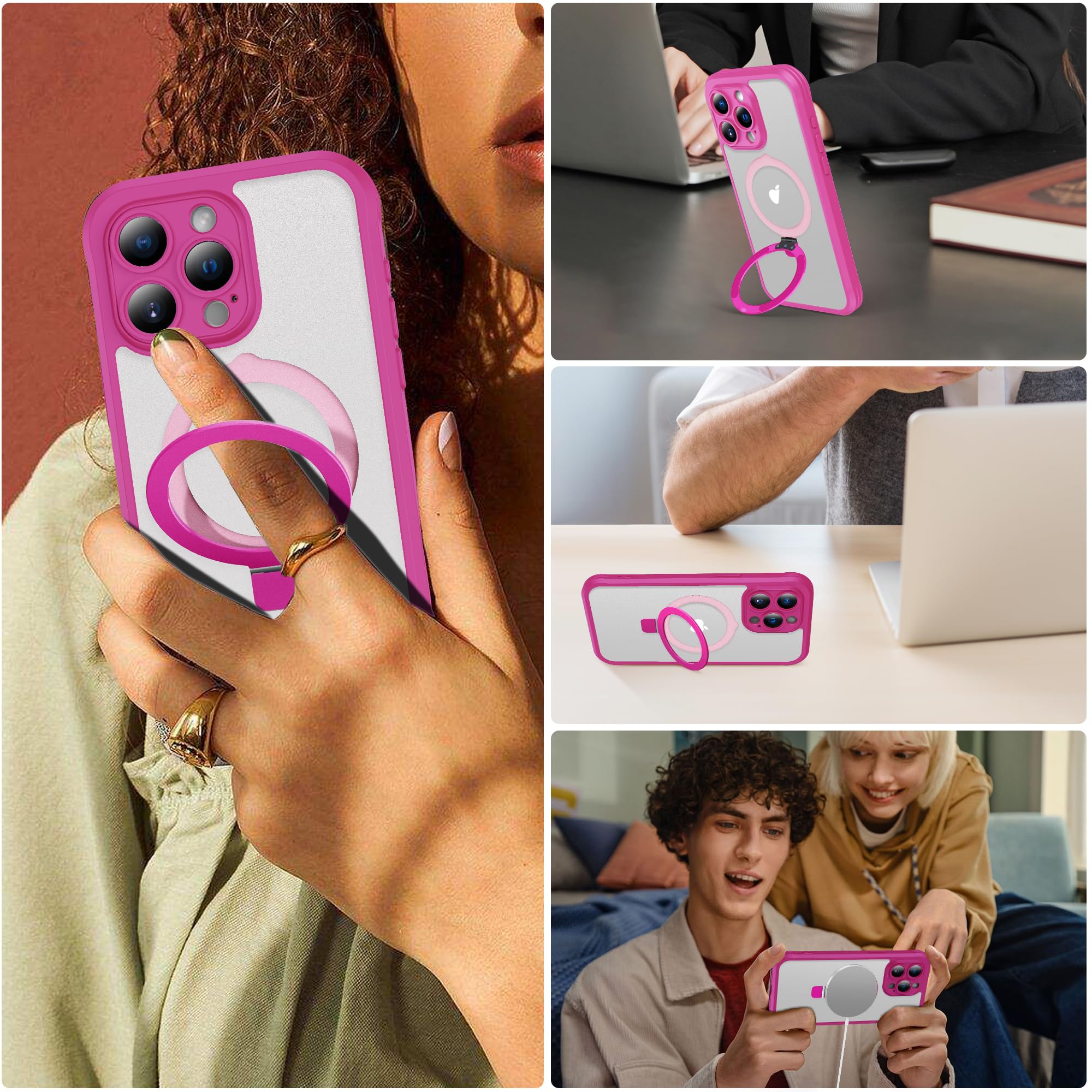 Foto 8 pulgar | Funda De Teléfono Skylmw Para Iphone 15 Pro Max Con Soporte Magnético - Venta Internacional.
