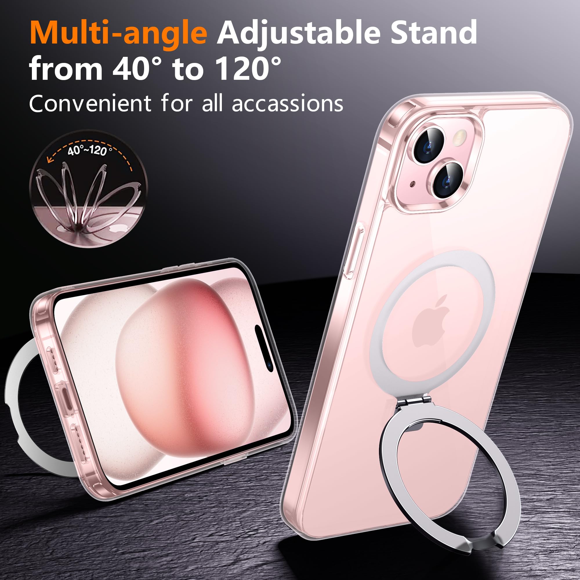 Foto 4 pulgar | Funda De Teléfono Spidercase Para Iphone 15/14 Con Soporte Y Protectores - Venta Internacional.