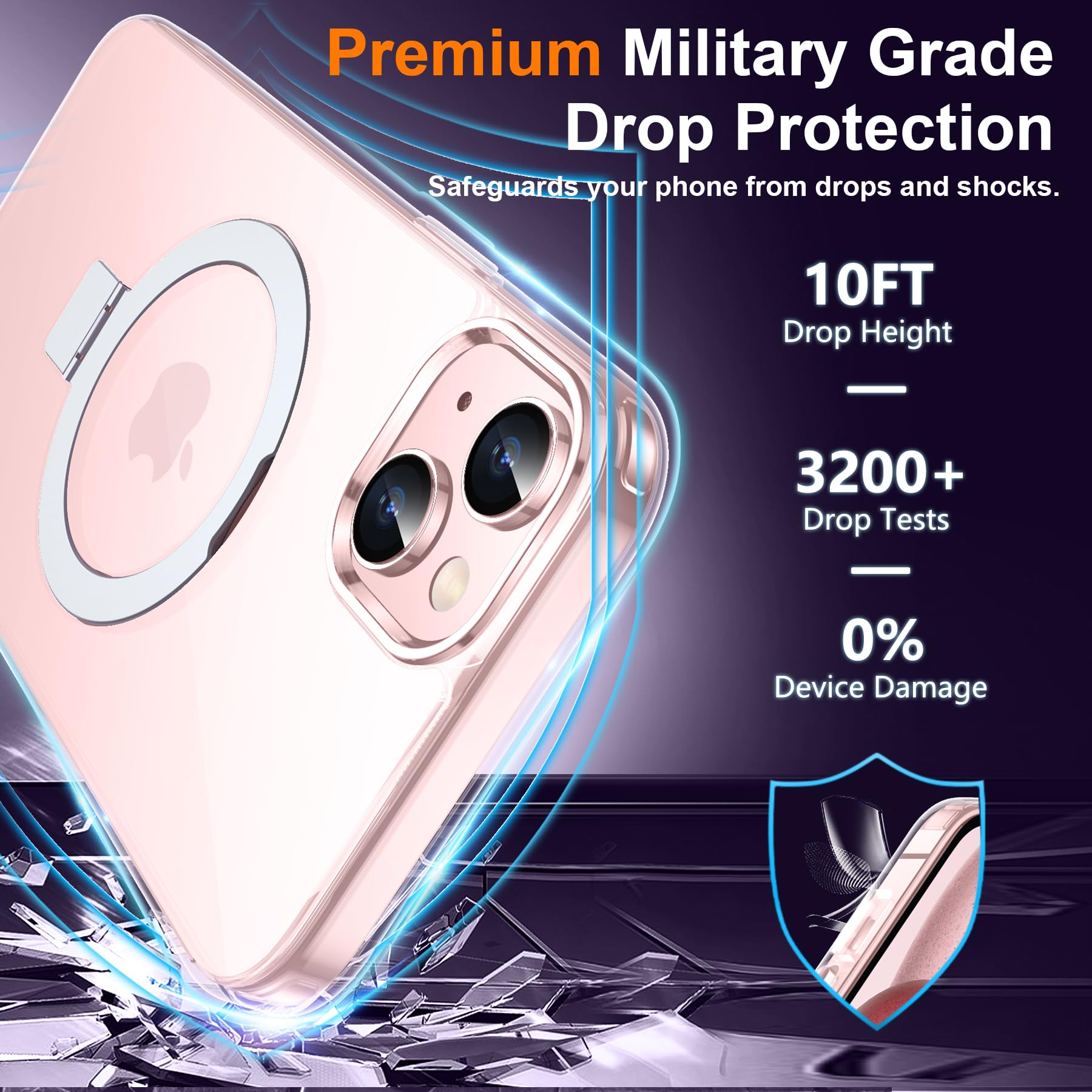 Foto 6 pulgar | Funda De Teléfono Spidercase Para Iphone 15/14 Con Soporte Y Protectores - Venta Internacional.