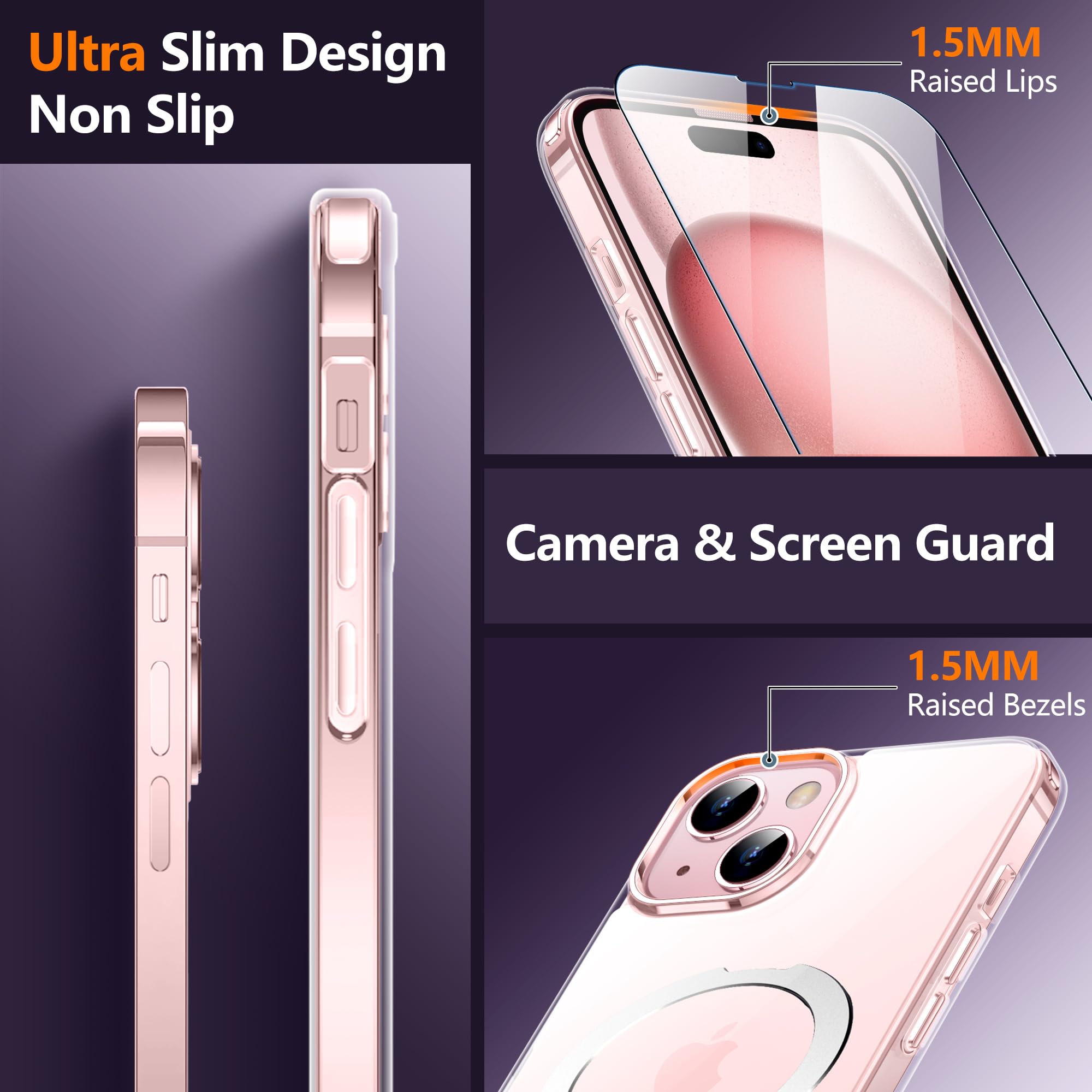 Foto 6 | Funda De Teléfono Spidercase Para Iphone 15/14 Con Soporte Y Protectores - Venta Internacional.