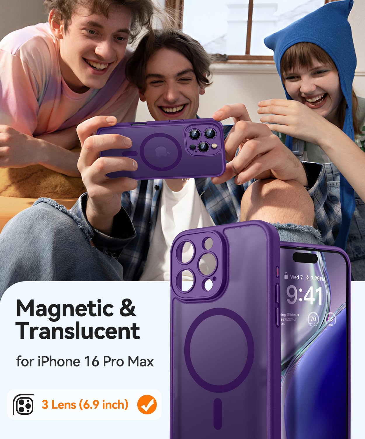 Foto 3 pulgar | Funda Magnética Canshn Compatible Con Iphone 16 Pro Max - Venta Internacional.