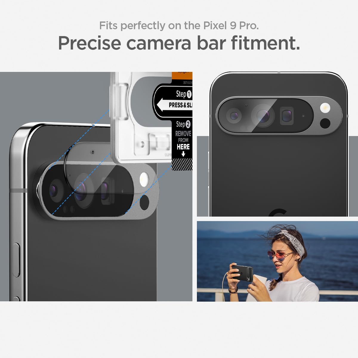 Foto 7 pulgar | Protector De Pantalla Para Lente De Cámara Spigen Glastr Ez Fit Pixel 9 Pro - Venta Internacional.